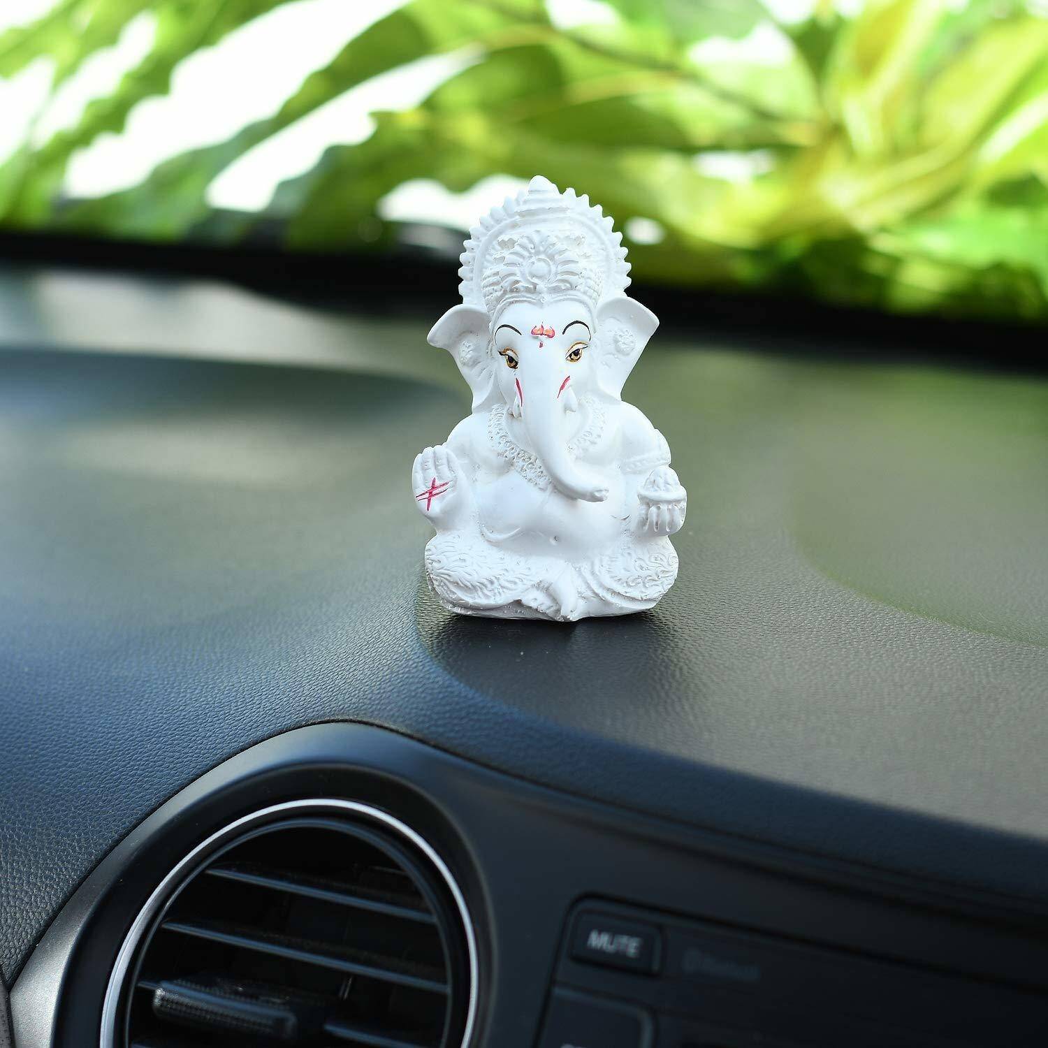 CraftVatika Ganesha Idol Statue For Dashboard Decorative Showpiece  -  8.89 cm