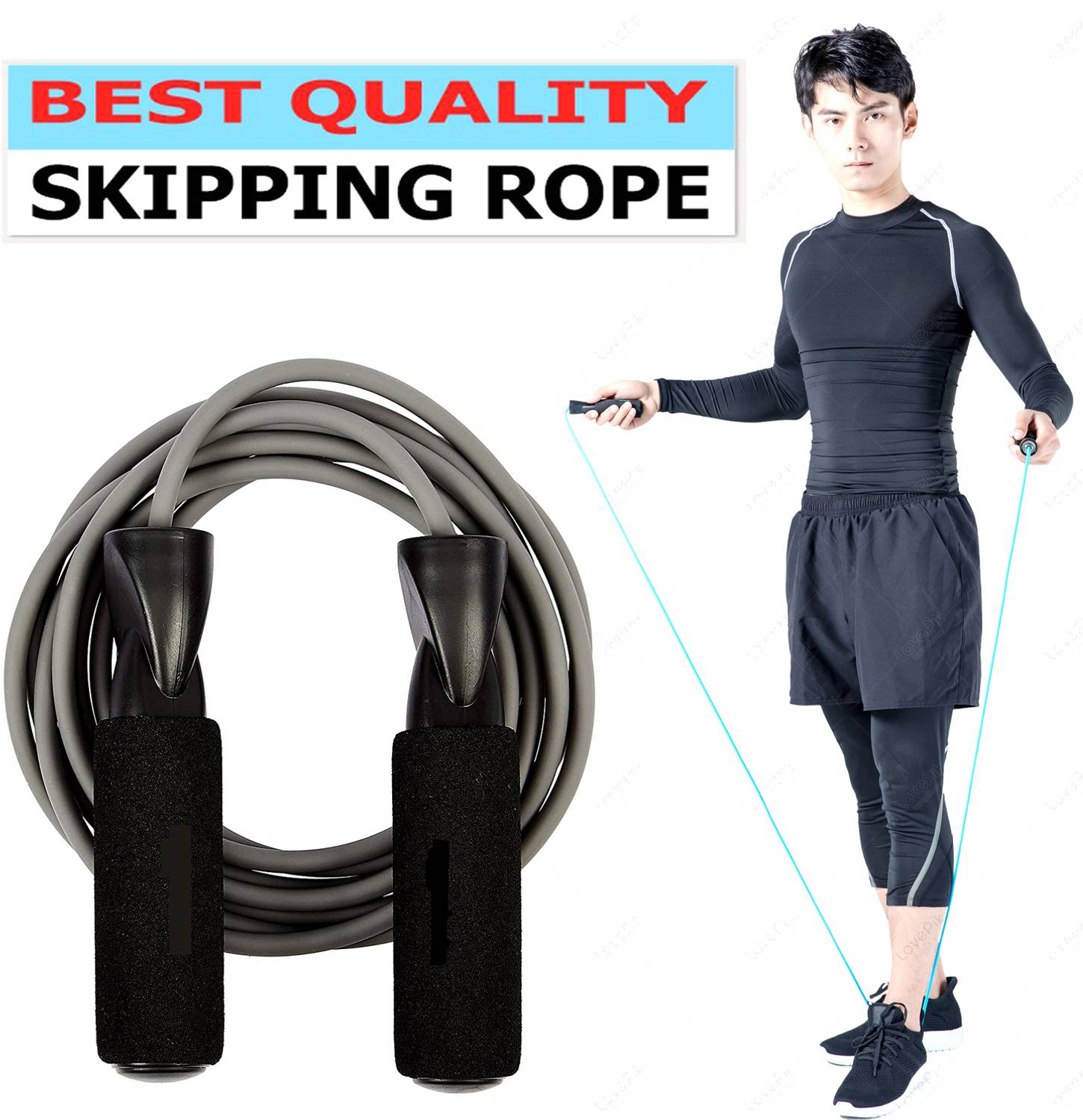 BQH Skipping Rope for Men | for Exercise Workout & Weight Loss Freestyle Skipping Rope