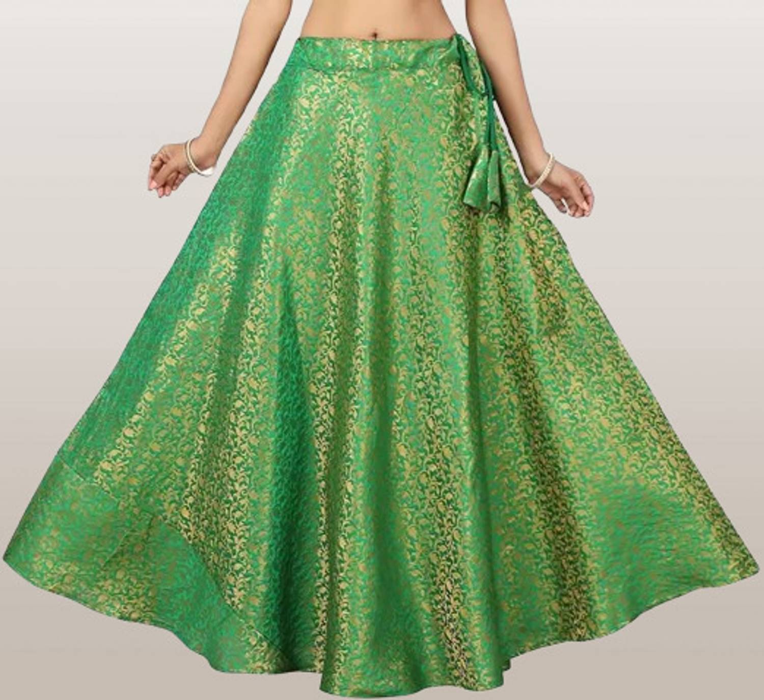 BALAAD CREATION Self Design Women Flared Green Skirt