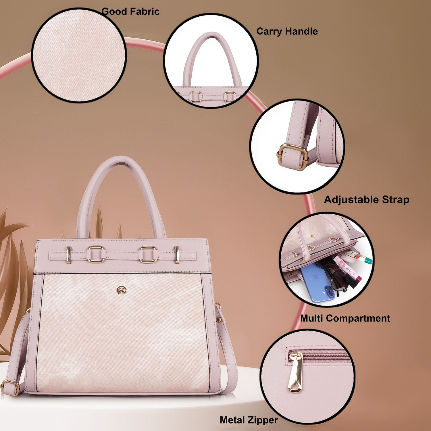 Image of Martucci Women Pink Hand-held Bag