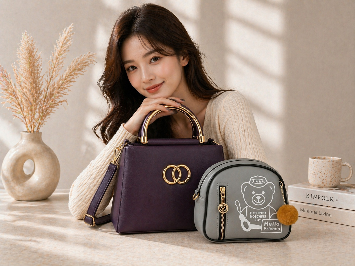 Image of Innto Purple, Grey Sling Bag Women Sling Bag Stylish Side Bag For Women Premium Finish Fancy Ladies Purse