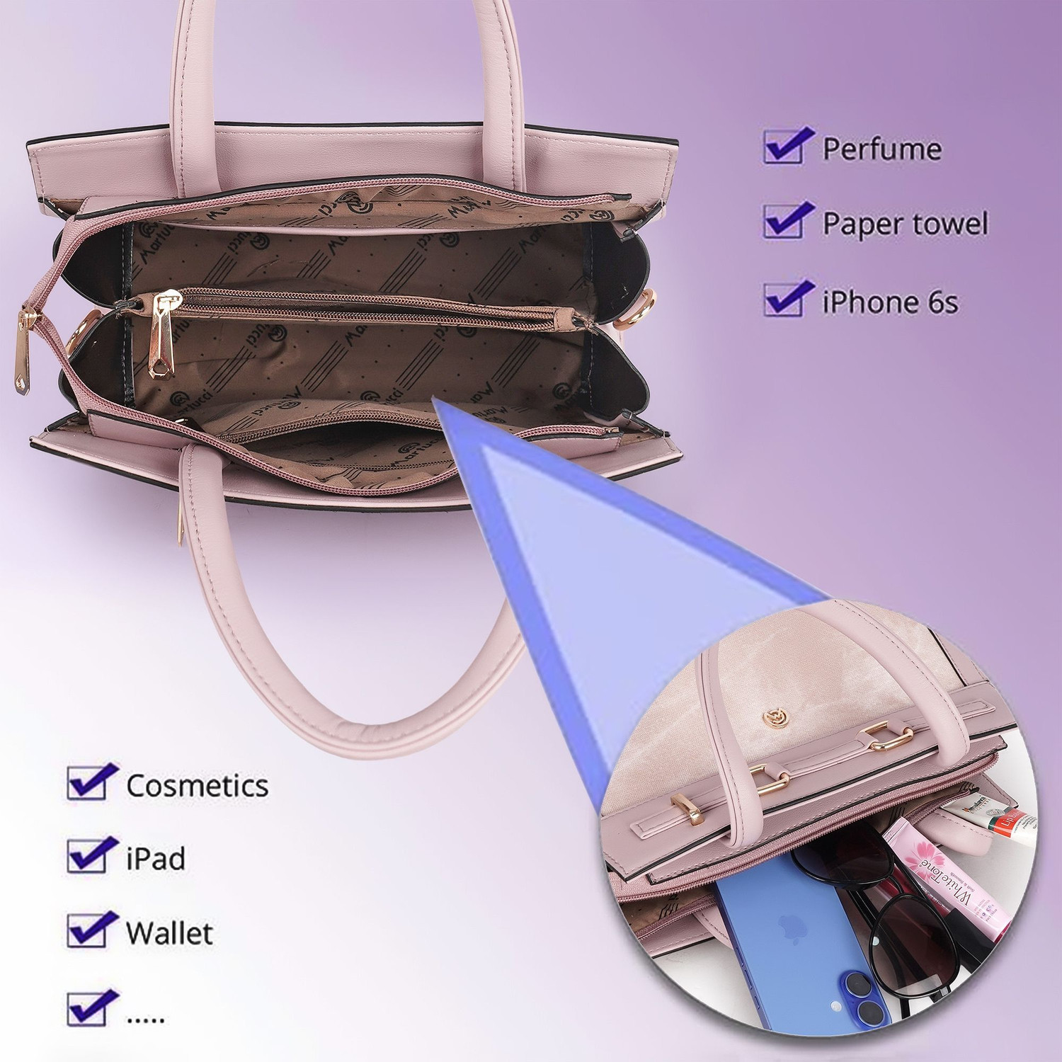 Image of Martucci Women Pink Hand-held Bag
