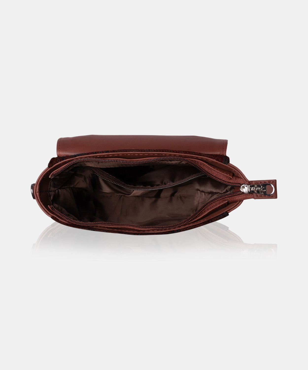 Image of ZOUK Brown Sling Bag Jodhpur Damask Statement Sling Bag