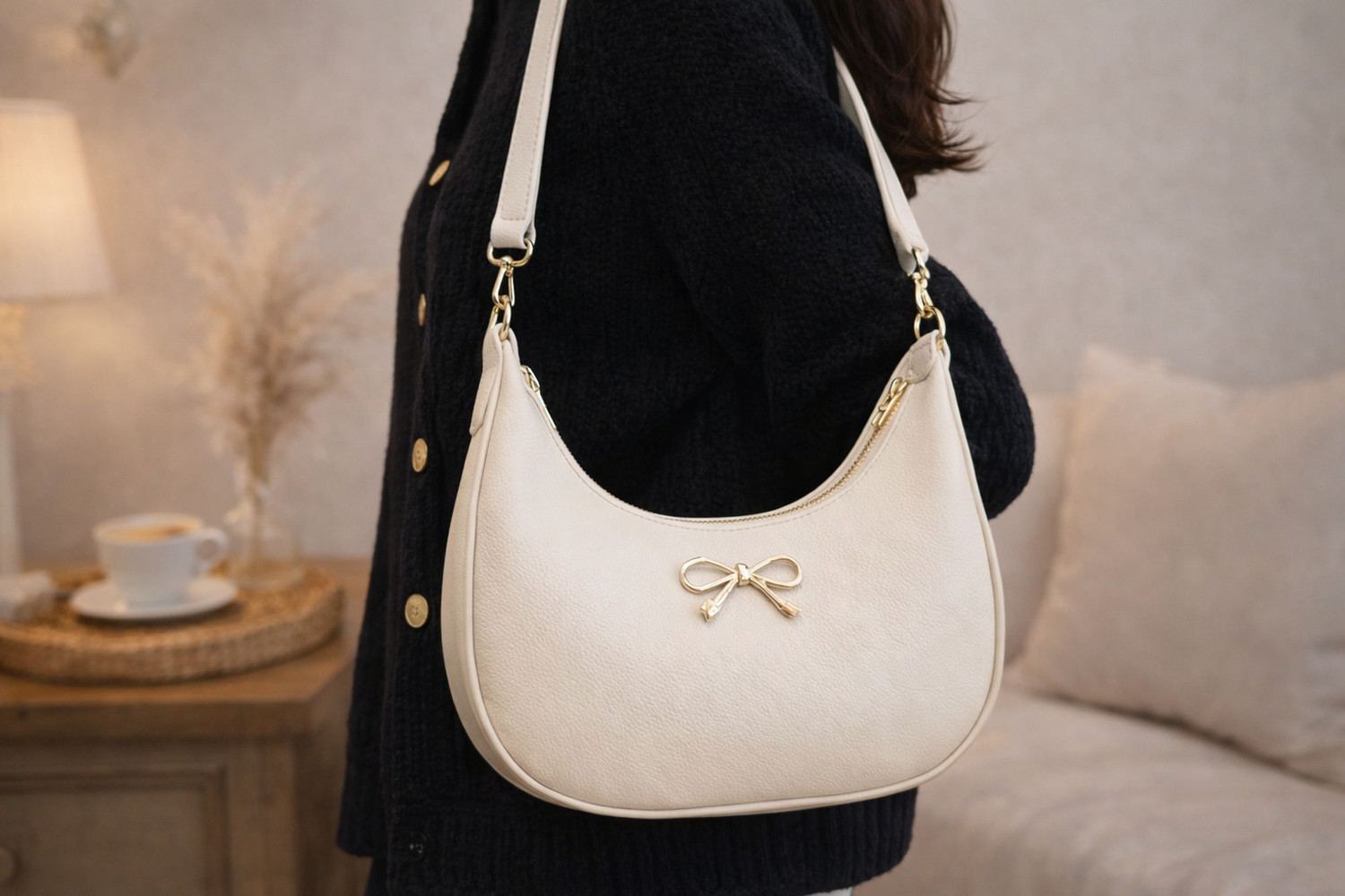 Image of Zenvyra Women Black, Beige Shoulder Bag