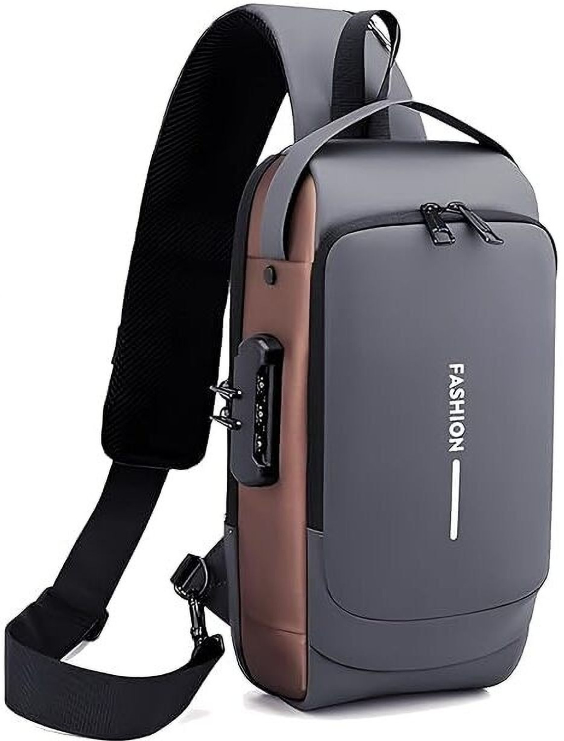 Image of lifeindia Black, Brown Sling Bag Anti-Theft Water-Resistant Portable Size Crossfit Side Sling Bag for Men Women