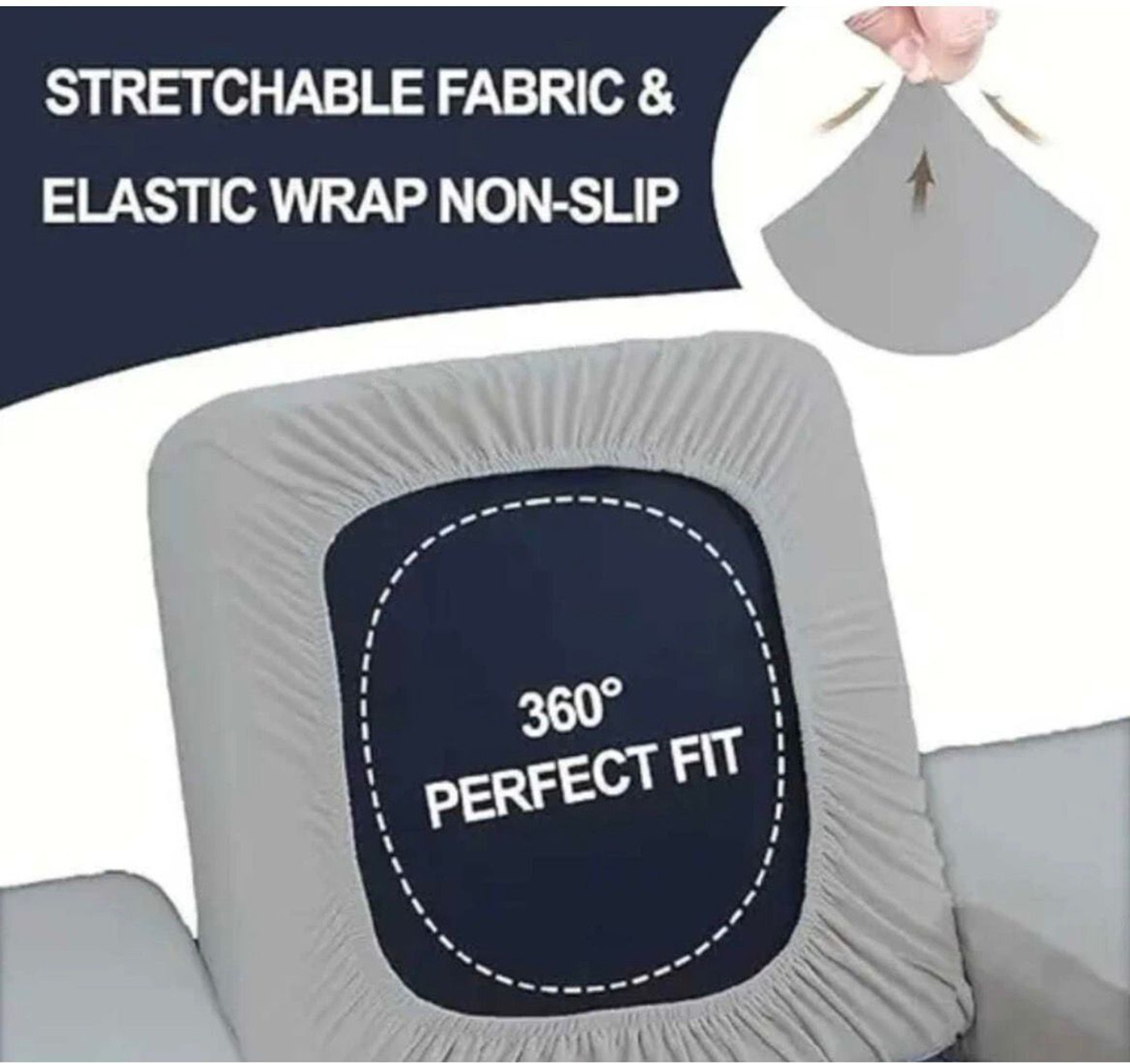 Image of vinsano Polyester 3+1+1 Seater Sofa Geometric Cover