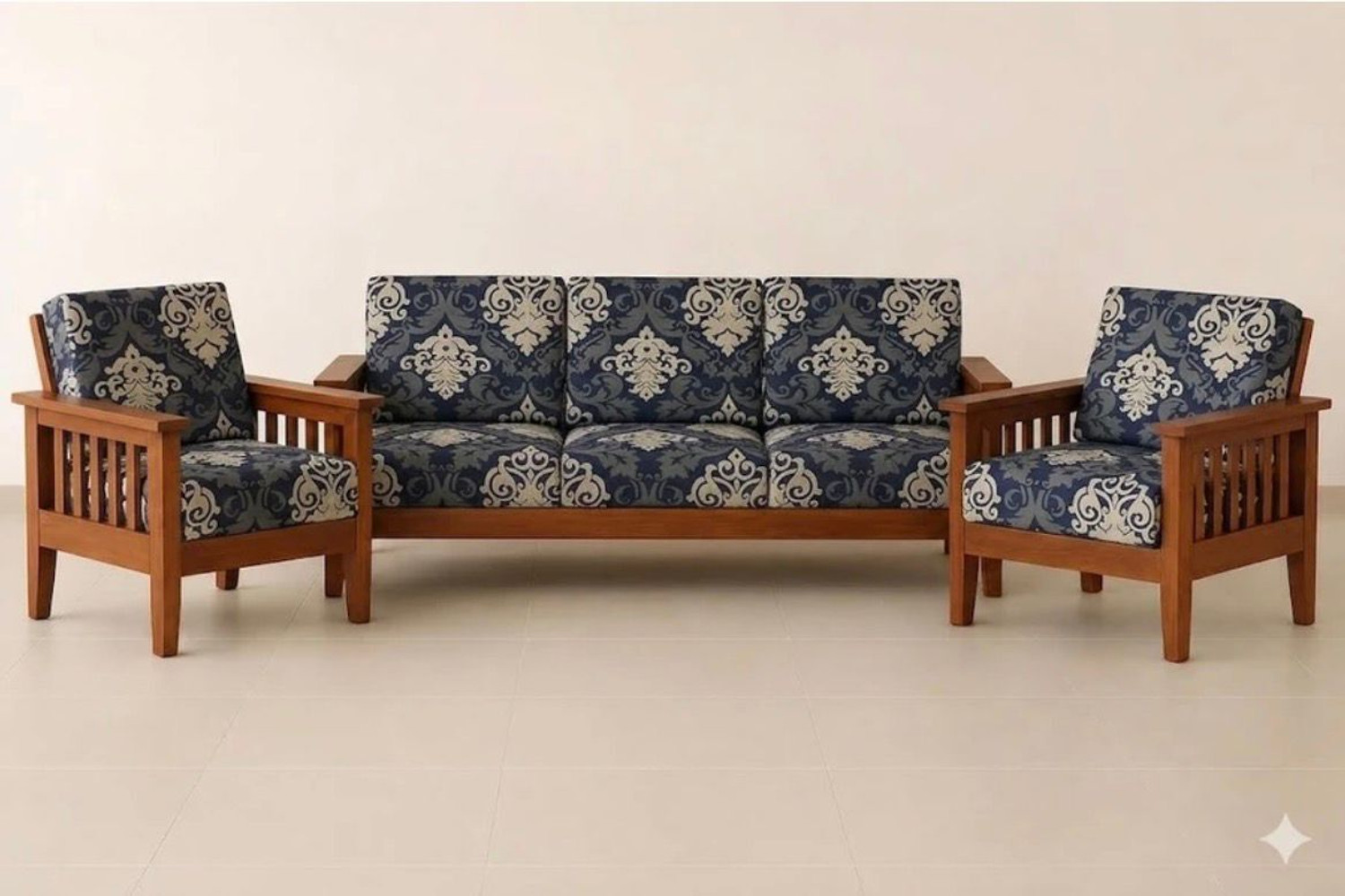 Image of vinsano Polyester 3+1+1 Seater Sofa Geometric Cover