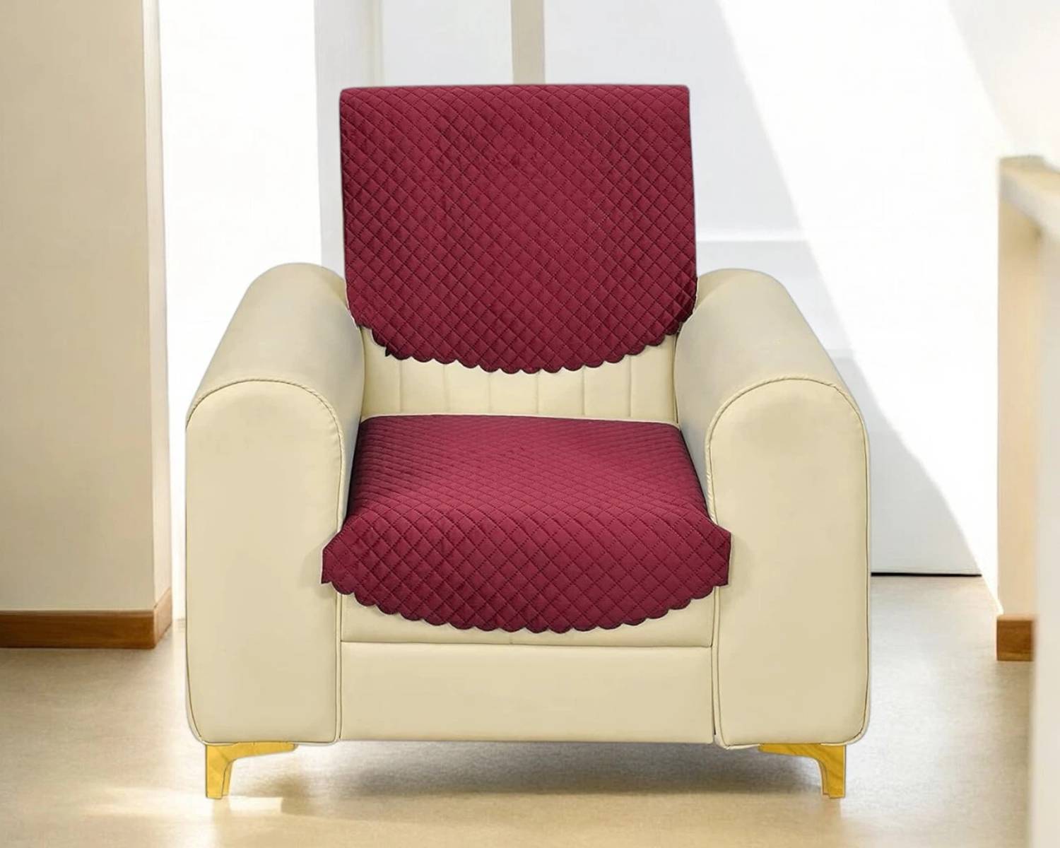 ADstore Velvet 1 Seater Sofa Geometric Cover