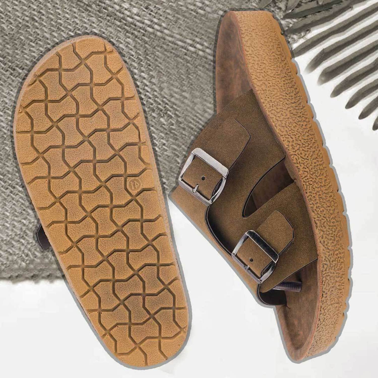 Earton Men Brown Flip Flops - Image 1