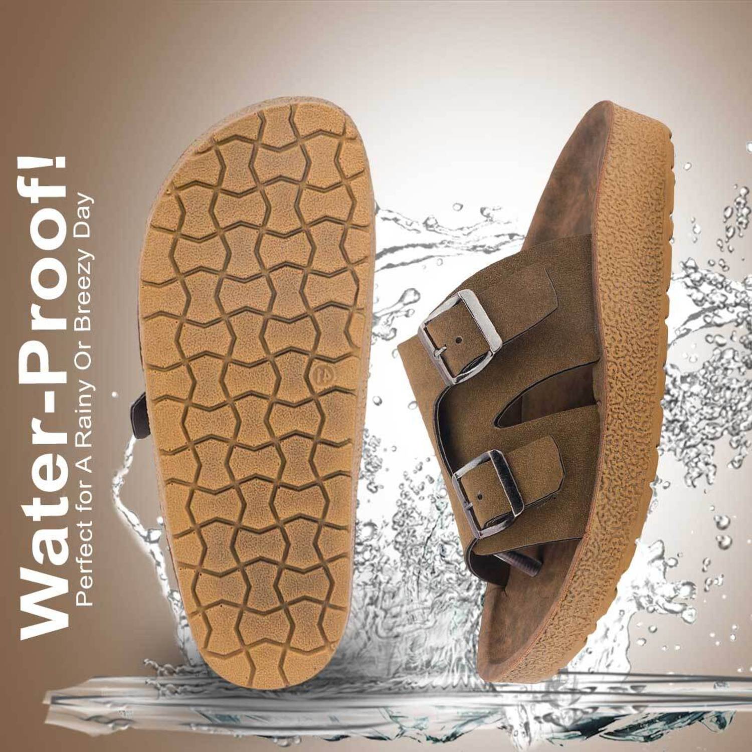 Earton Men Brown Flip Flops - Image 2