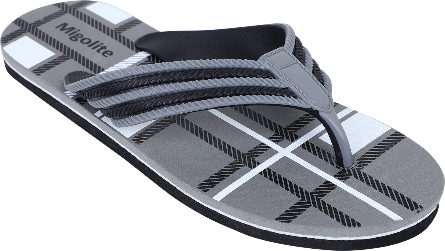Image of MIGOLITE Men Migolite Men s Stylish Checked Flip Flops Soft Sole Casual Comfort Flip Flops