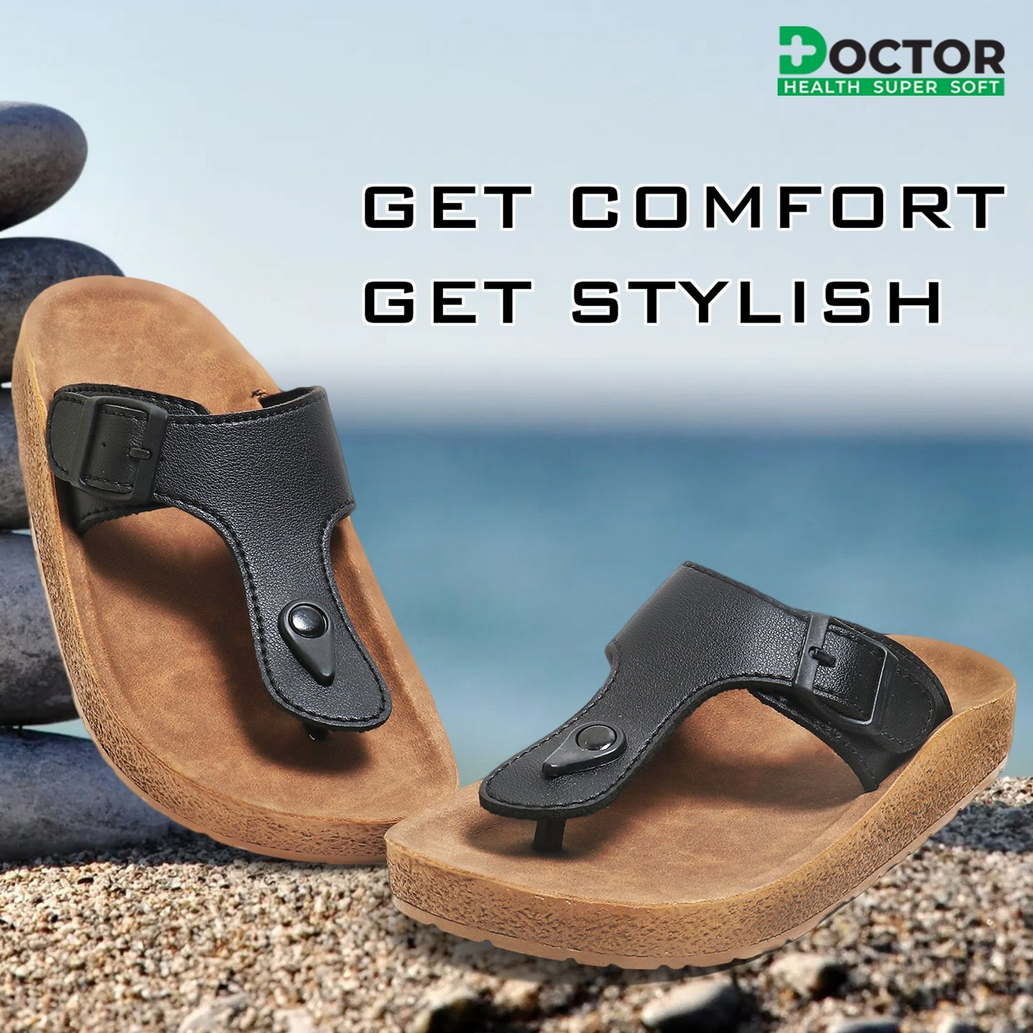 Image of Doctor Health Super Soft Men Men Healthcare Slippers | Soft Sole, Lightweight, Anti Skid, Breathable Flip Flops