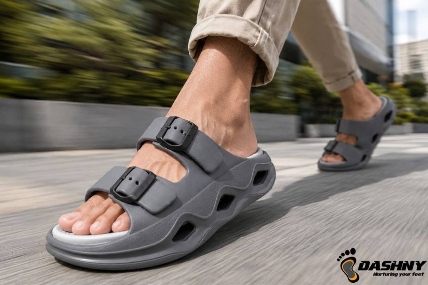 DASHNY Men Adjustable Double Strap Cushioned Slides - Image 5