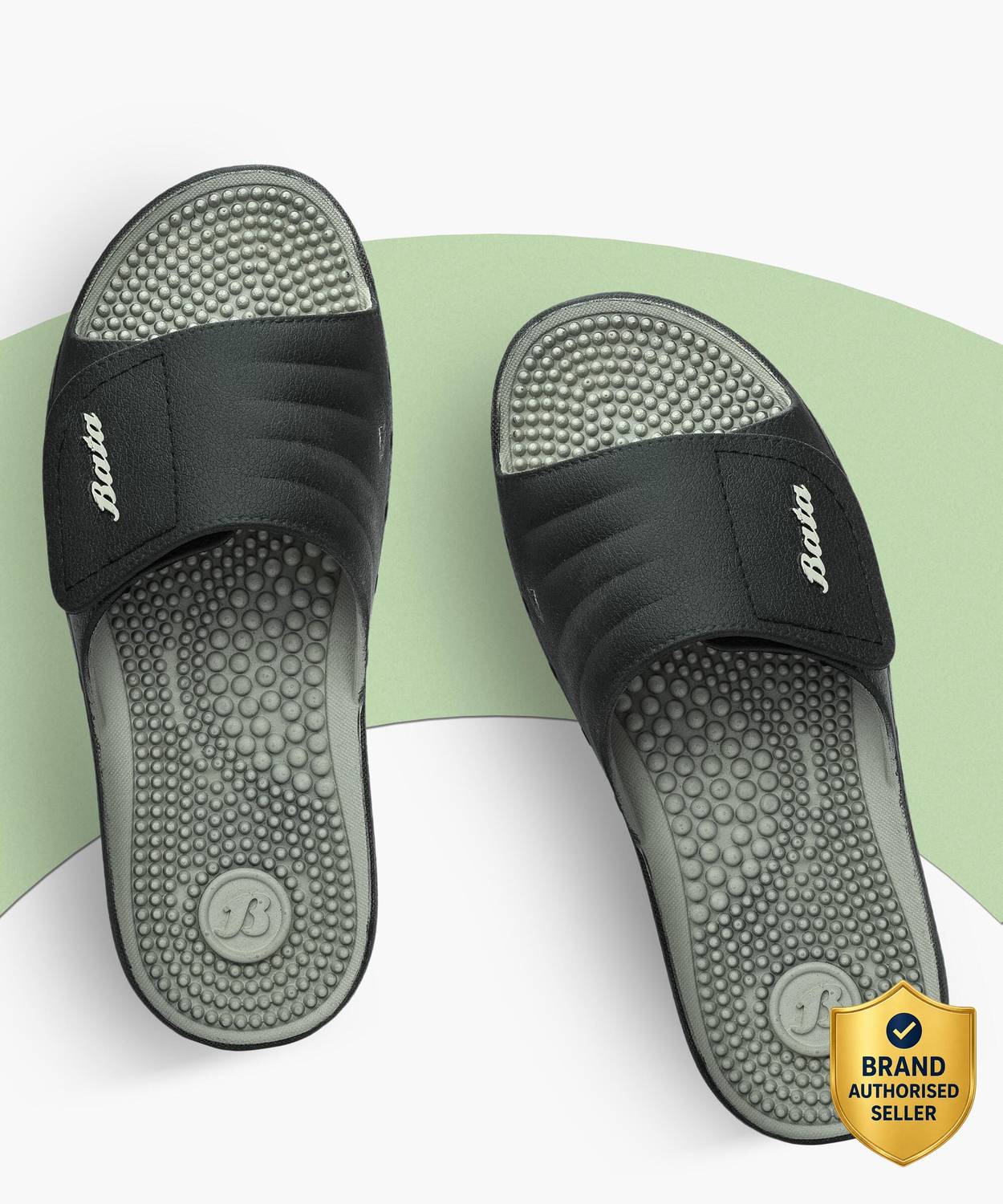 Bata Men Black Slides - Image 1