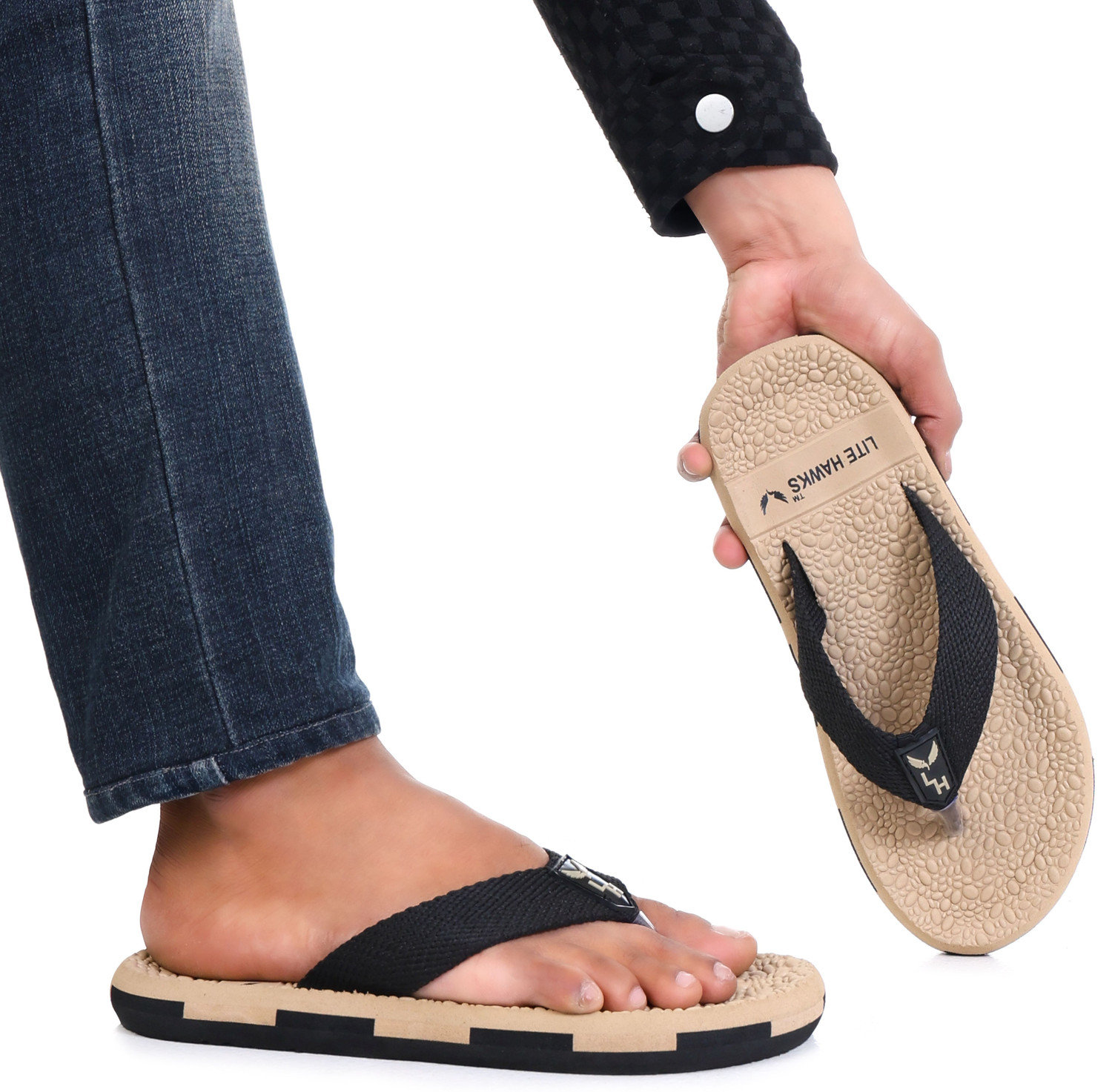 Image of LITE HAWKS Men Doctor Recommended Orthopedic |Lightweight|Pain Relief|Flip Flop for Boys Slippers