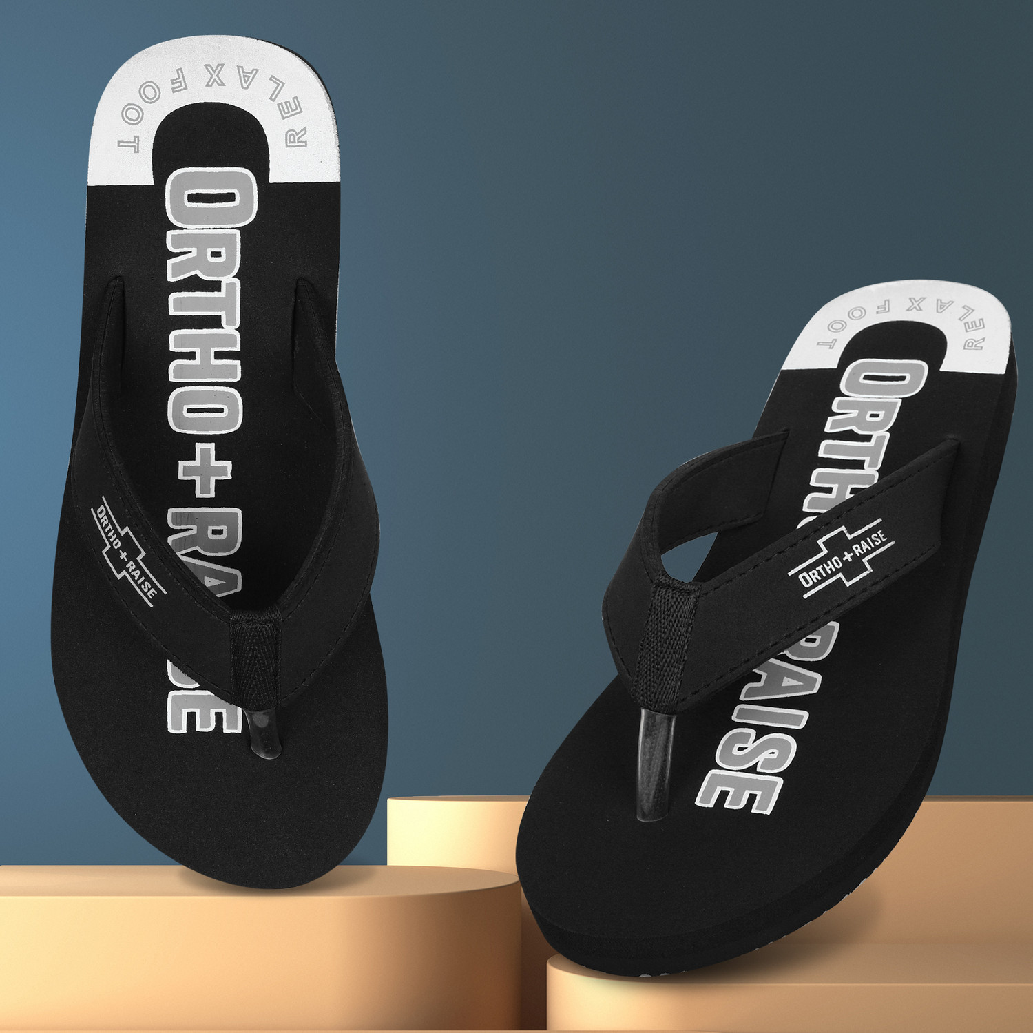 Image of ORTHORAISE Men Extra Soft Orthopaedic Slippers|Arch Support & Pain Relief Flip Flops