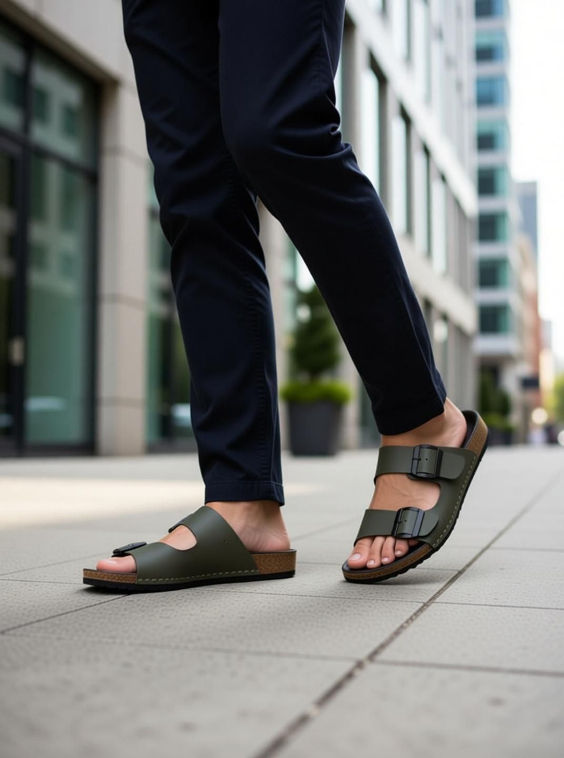 Image of Nextstyle Men Olive Sandals
