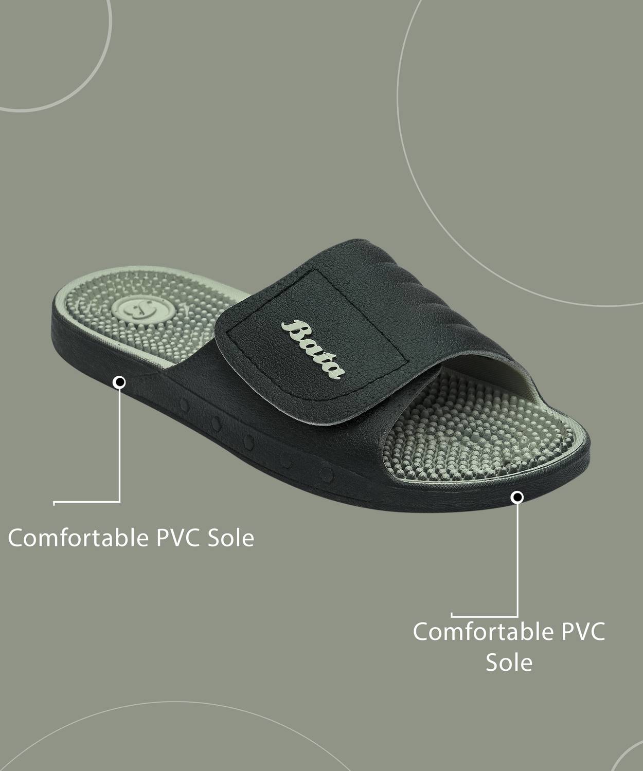 Bata Men Black Slides - Image 3