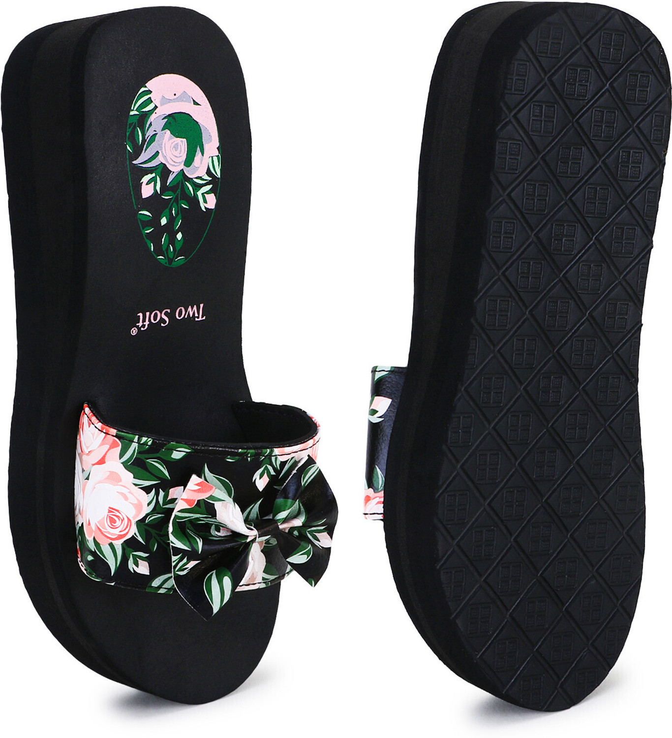 Image of TWO SOFT Women Combo Pack Of 2 Stylish Casual Light & Soft Comfortable Daily Wear Slippers