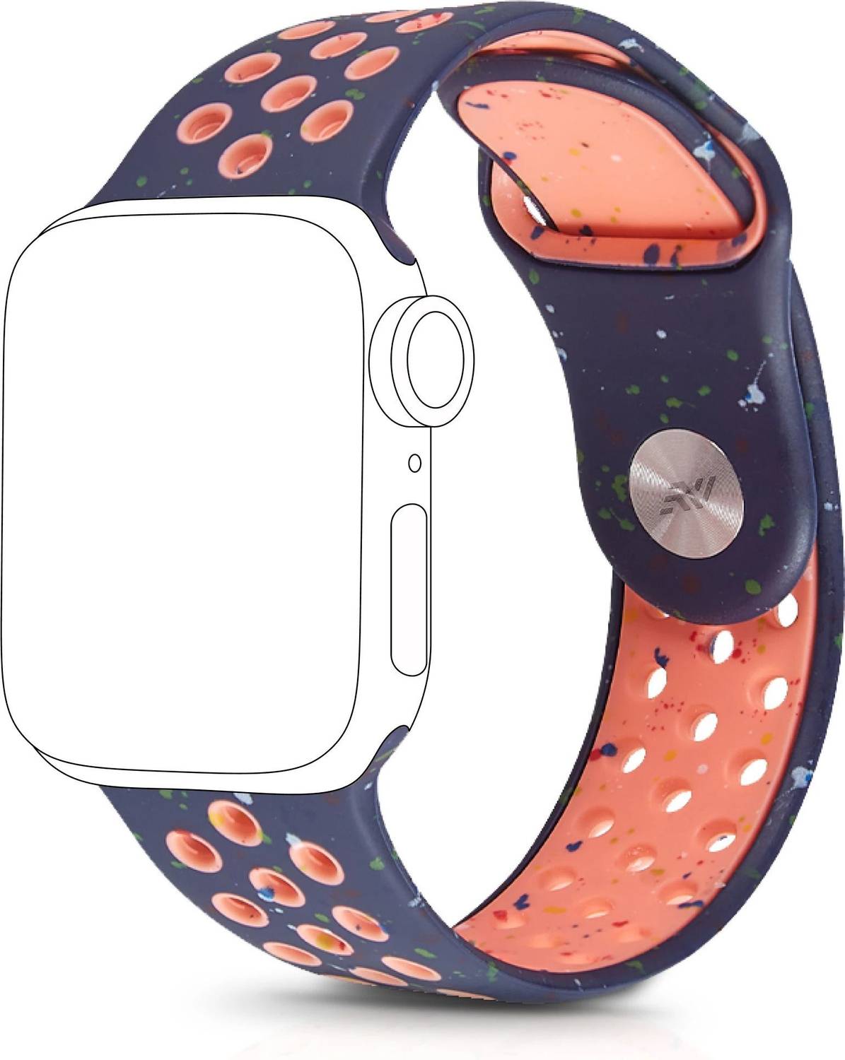 NECESORIES 5 cm Sport Silicon Band for Iwatch dial 38mm/40mm/41mm/42mm(series10-11) series Smart Watch Strap