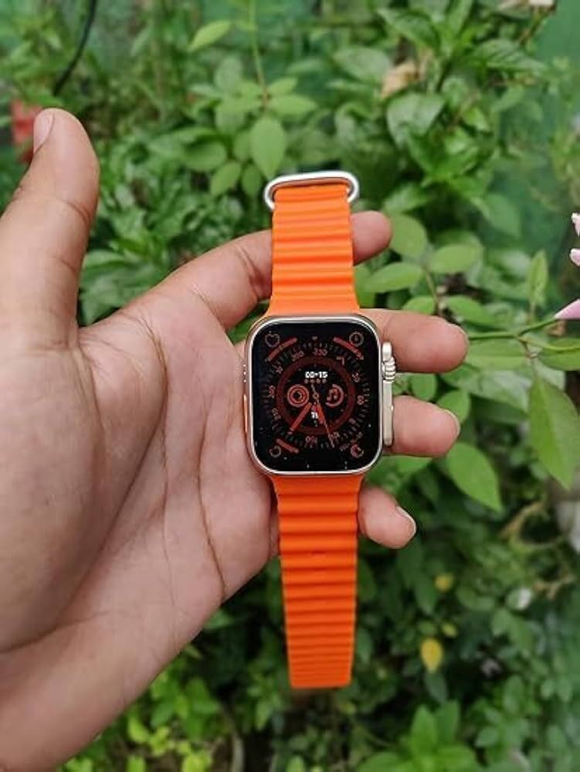 Image of TAXTURE T800 Ultra Honeycomp Edition smart watch with WiFi GPS T800 4G Smartwatch (Orange Strap, Free Size)
