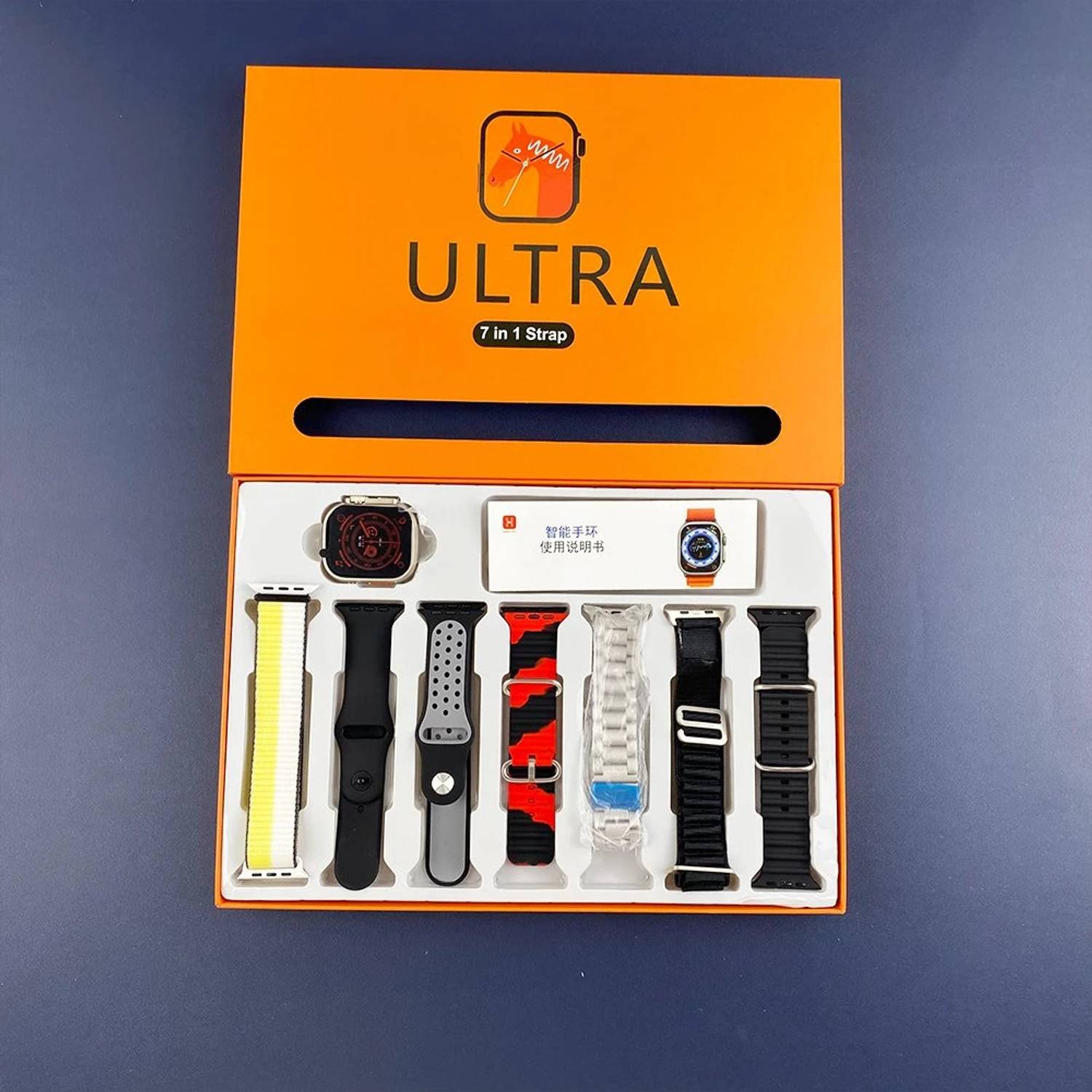 zdea 7 in 1 Amazing Boom Combo Touch Watch Golden with 7 Strap