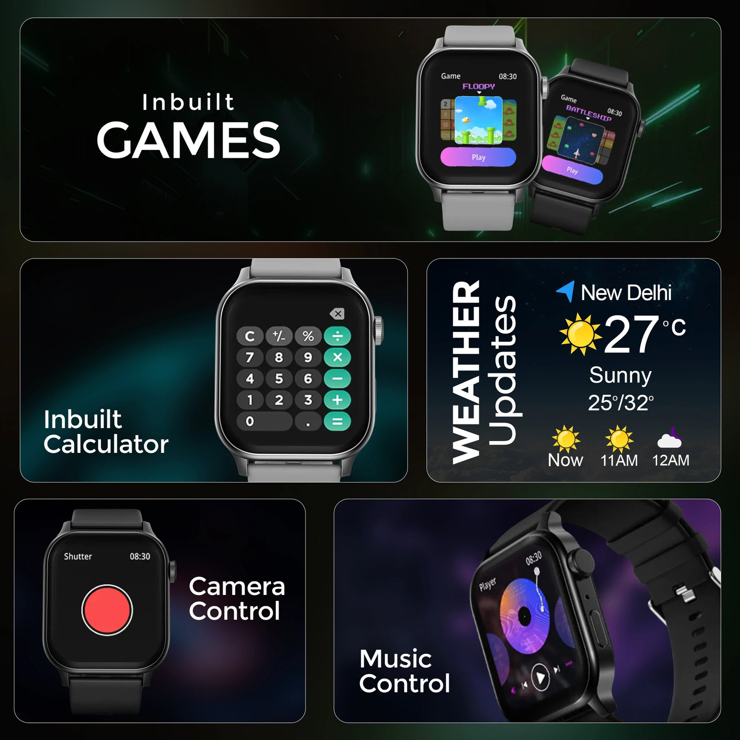 Image of PunnkFunnk Edge-Lite | 1.99 inch Amoled Display | BT Calling | AI Voice | Music | Fitness Smartwatch