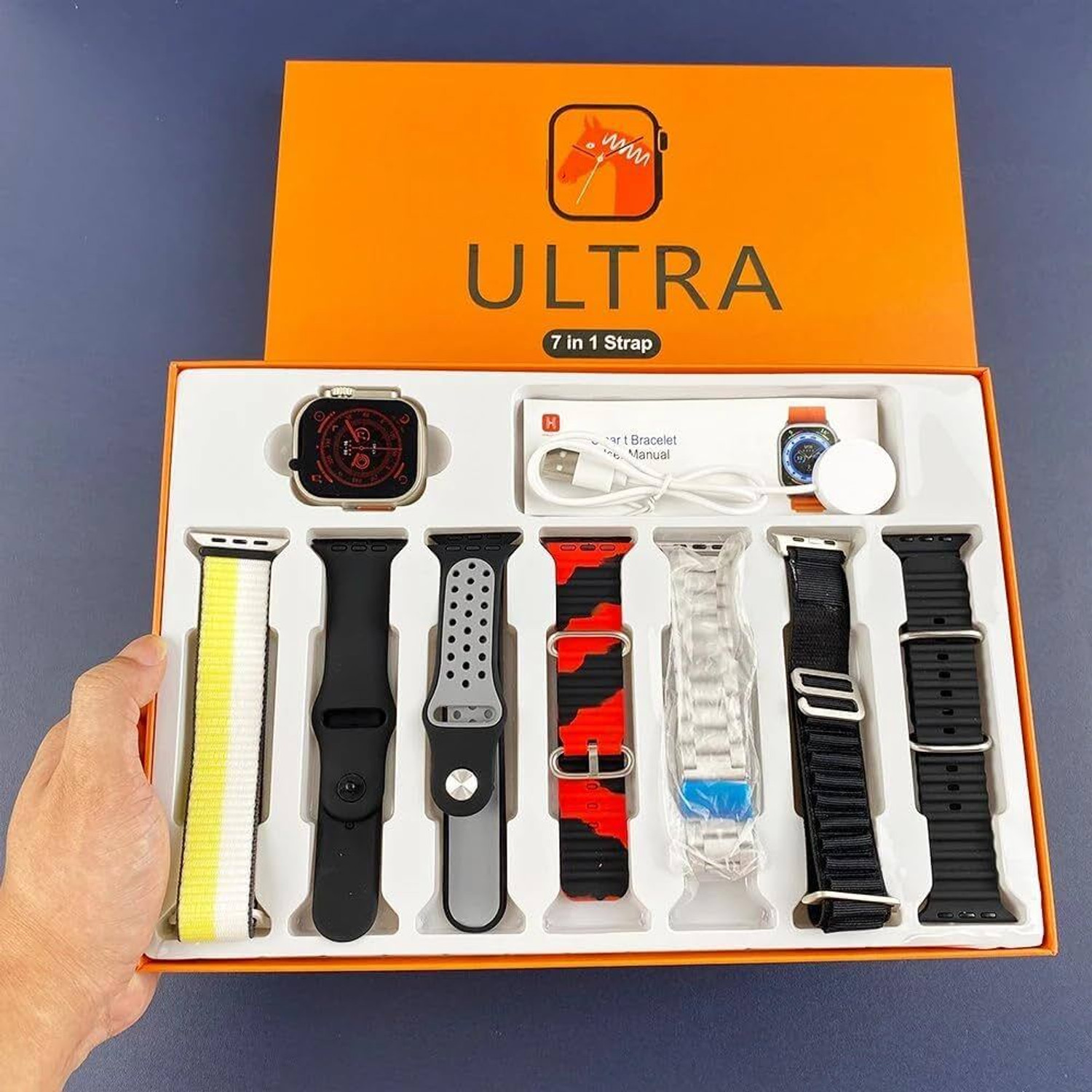 Image of Sarsa 8 Ultra 7 in 1 49 MM BT Calling Sports Mode Fitness 7 Belt for Men & Women Smartwatch