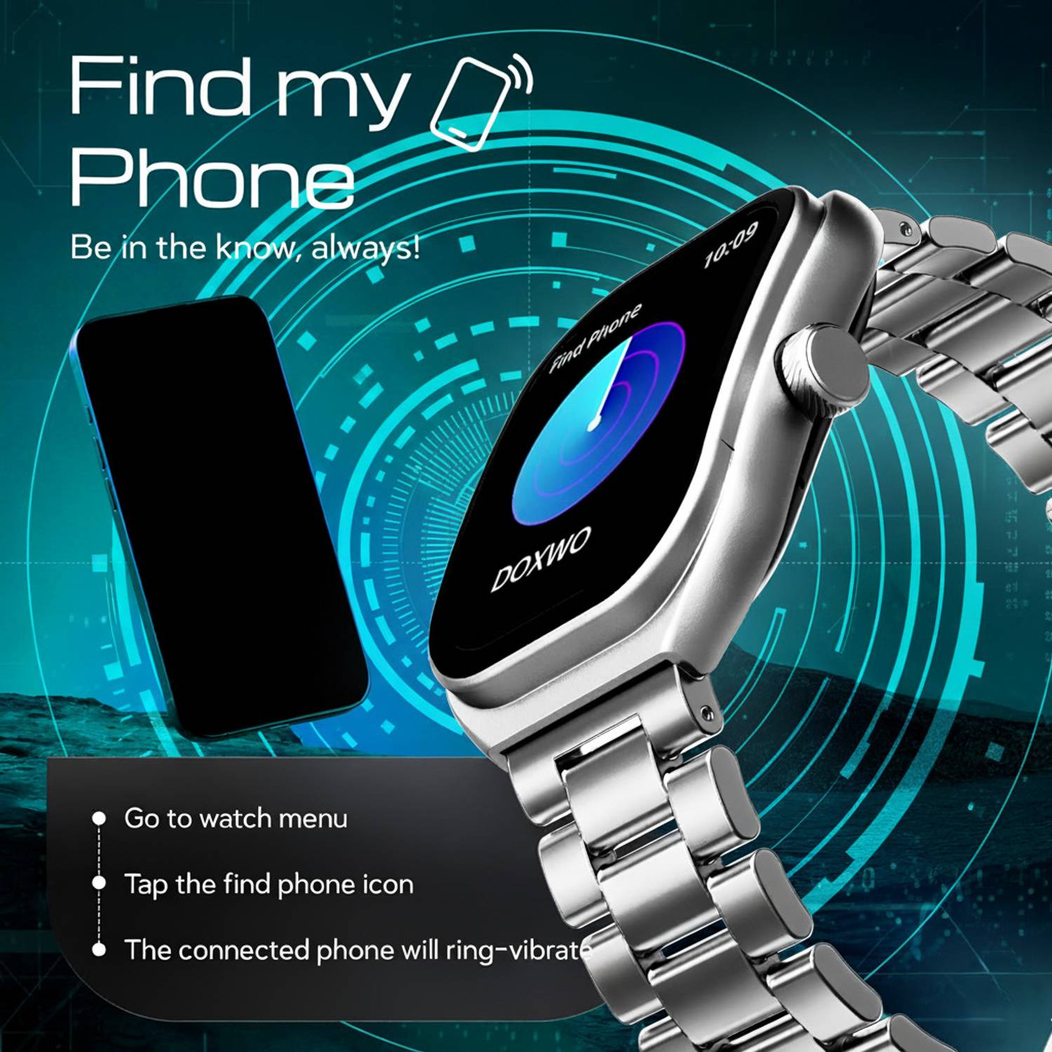 DOXWO H9 Metal Full Screen Touch Watch - Image 5