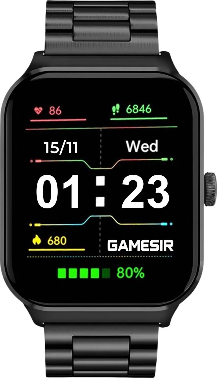 GameSir H9 Black Bluetooth Calling with SpO2, Metal Body & Luxury