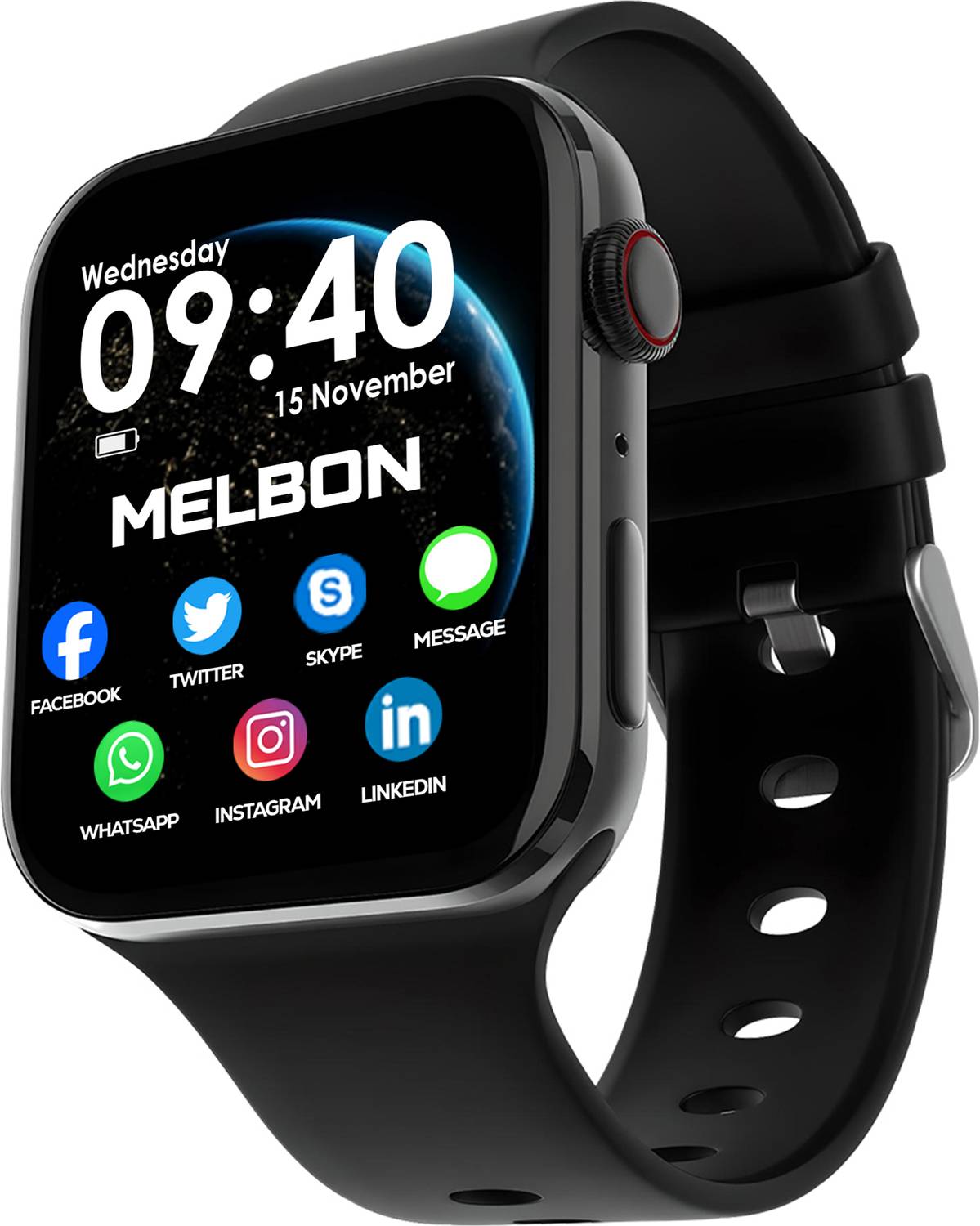 Melbon T-Storm Black-A1 Full Screen Touch Watch Specially Made fo