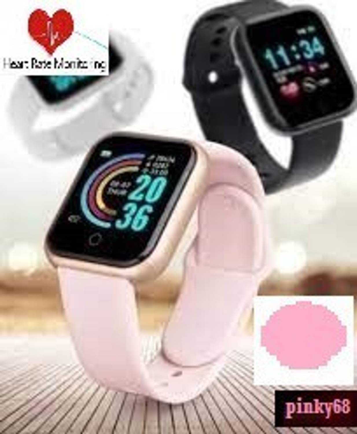 Bymaya D1402_D20PINK MAX ACTIVITY TRACKER MULTI SPORTS SMART WATCH BLACK(PACK OF 1) Smartwatch