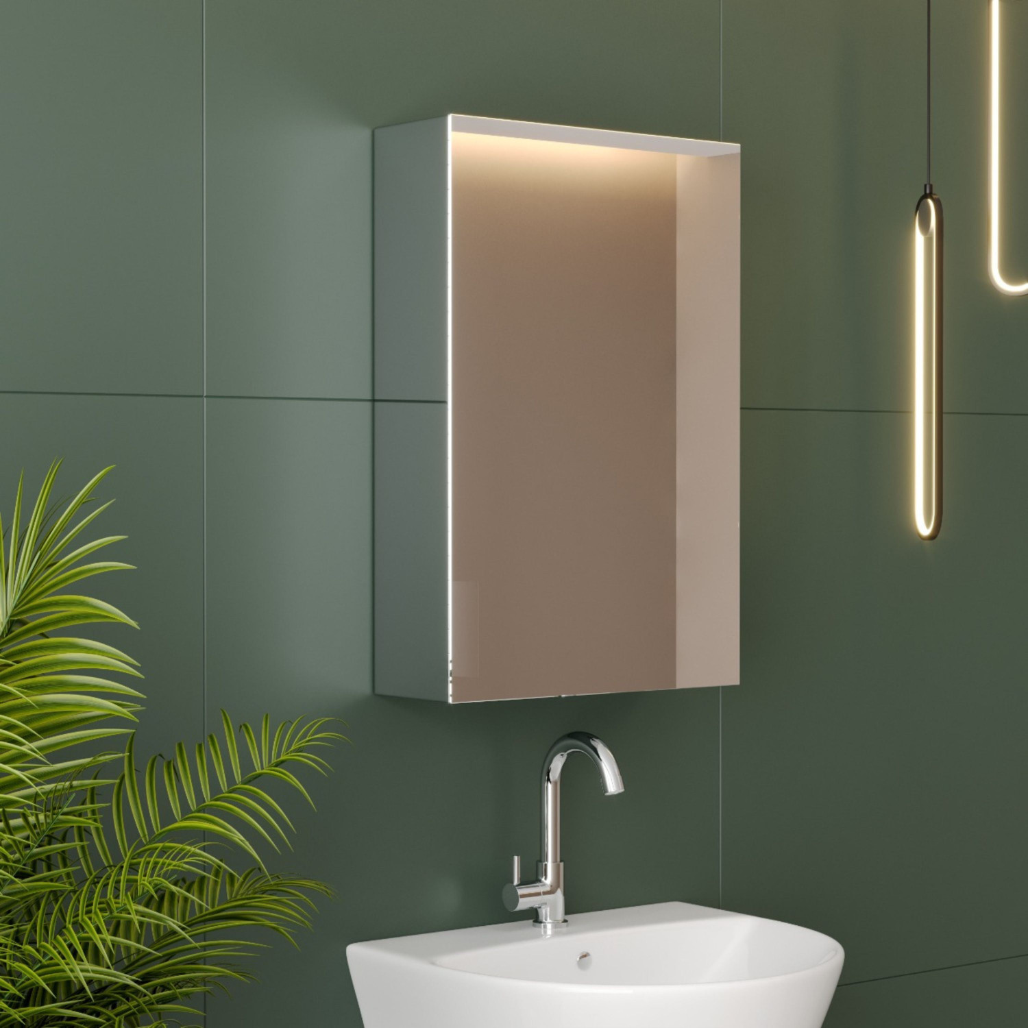 Image of GLOXY Multipurpose Mirror Cabinet for Bathroom |Stainless Steel Washbasin Organizer Stainless Steel Toothbrush Holder