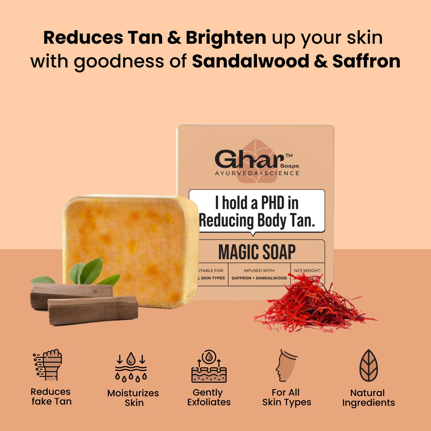 Ghar Soaps Sandal Wood And Saffron Soap - Image 2