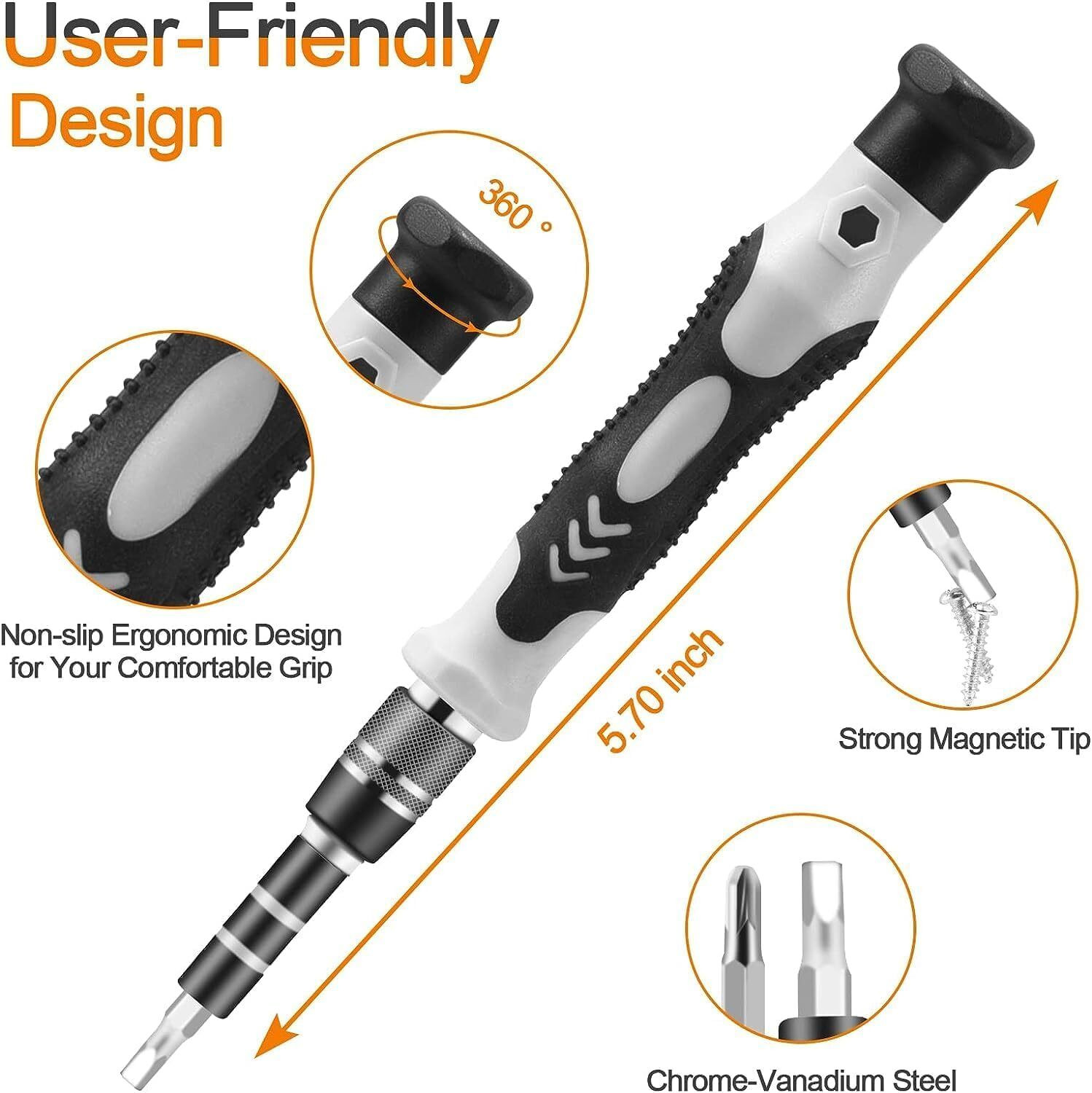 Image of SCANF 115 in 1ScrewdriverRepair Kit Interchangeable forLaptop,Mobile,Watch,Tablet,Home Standard Screwdriver Set