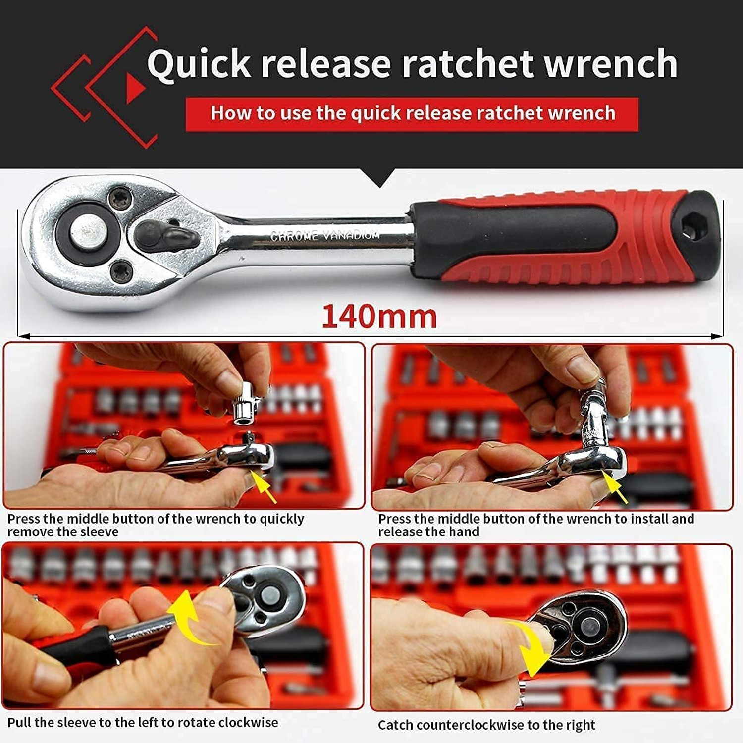 Image of shivm 46 in 1 Multi Purpose Tool Kit and Screwdriver Socket Set Precision Tool Case Offset Screwdriver Set