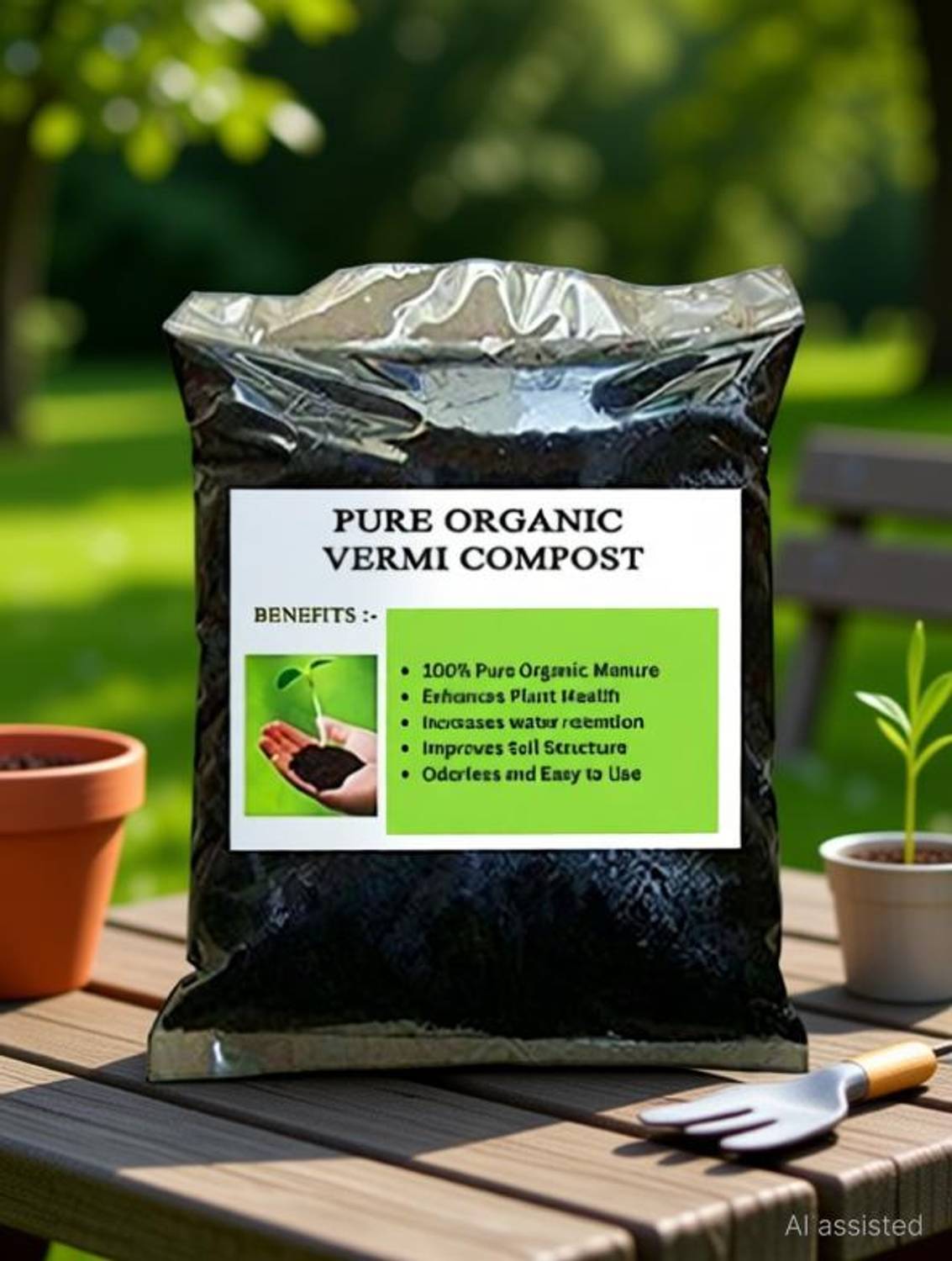 ATOM Agrotech XXL-651 - 100% Organic Vermicompost Fertilizer Manure for Plants - 5Kgs Potting Mixture