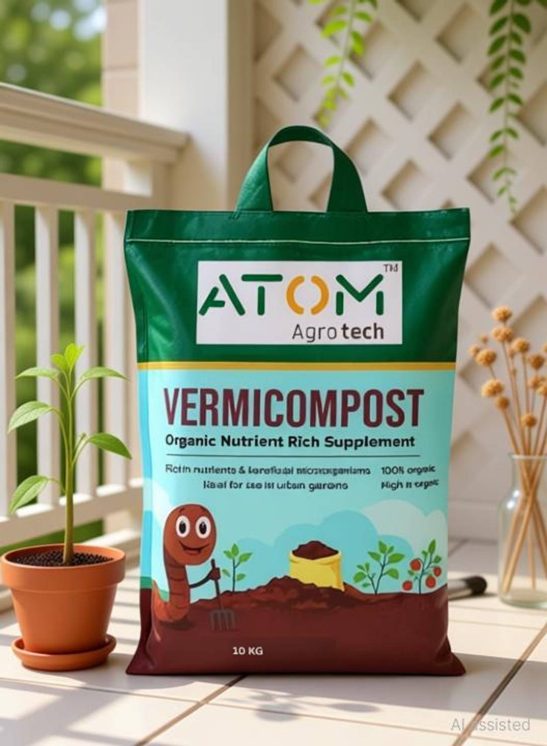 ATOM Agrotech Vermicompost for Gardening Soil Manure / BioFertilizer Manure