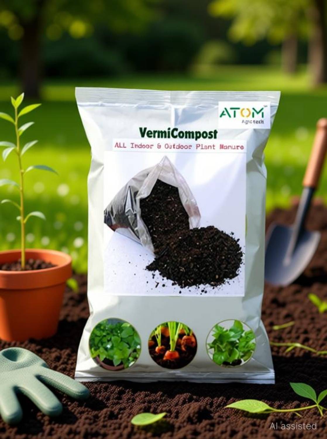ATOM Agrotech Vermicompost for All Kinds of Plants For 5 kg | |PLANTS best plants food Soil