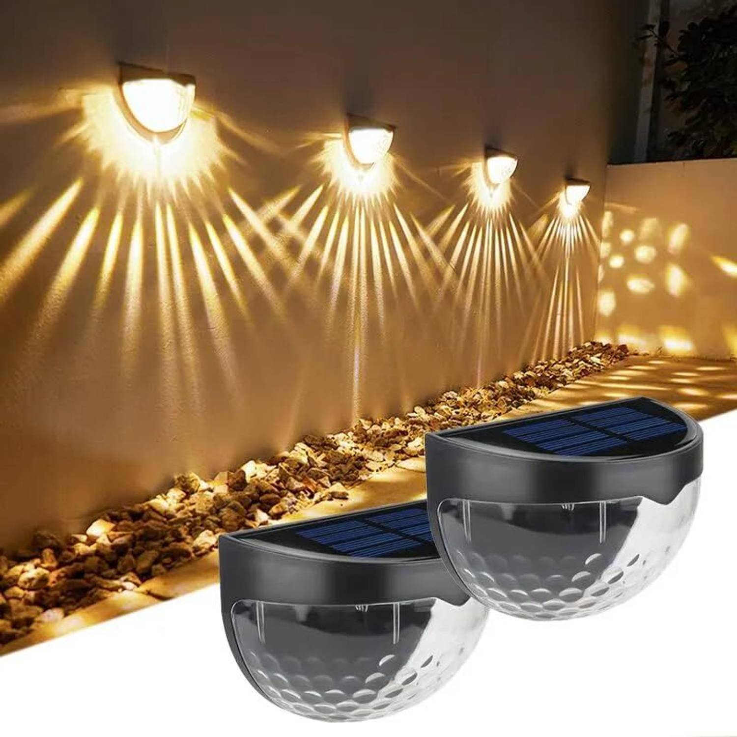 OKASTA 4PCS Solar Fence Lights - Image 1