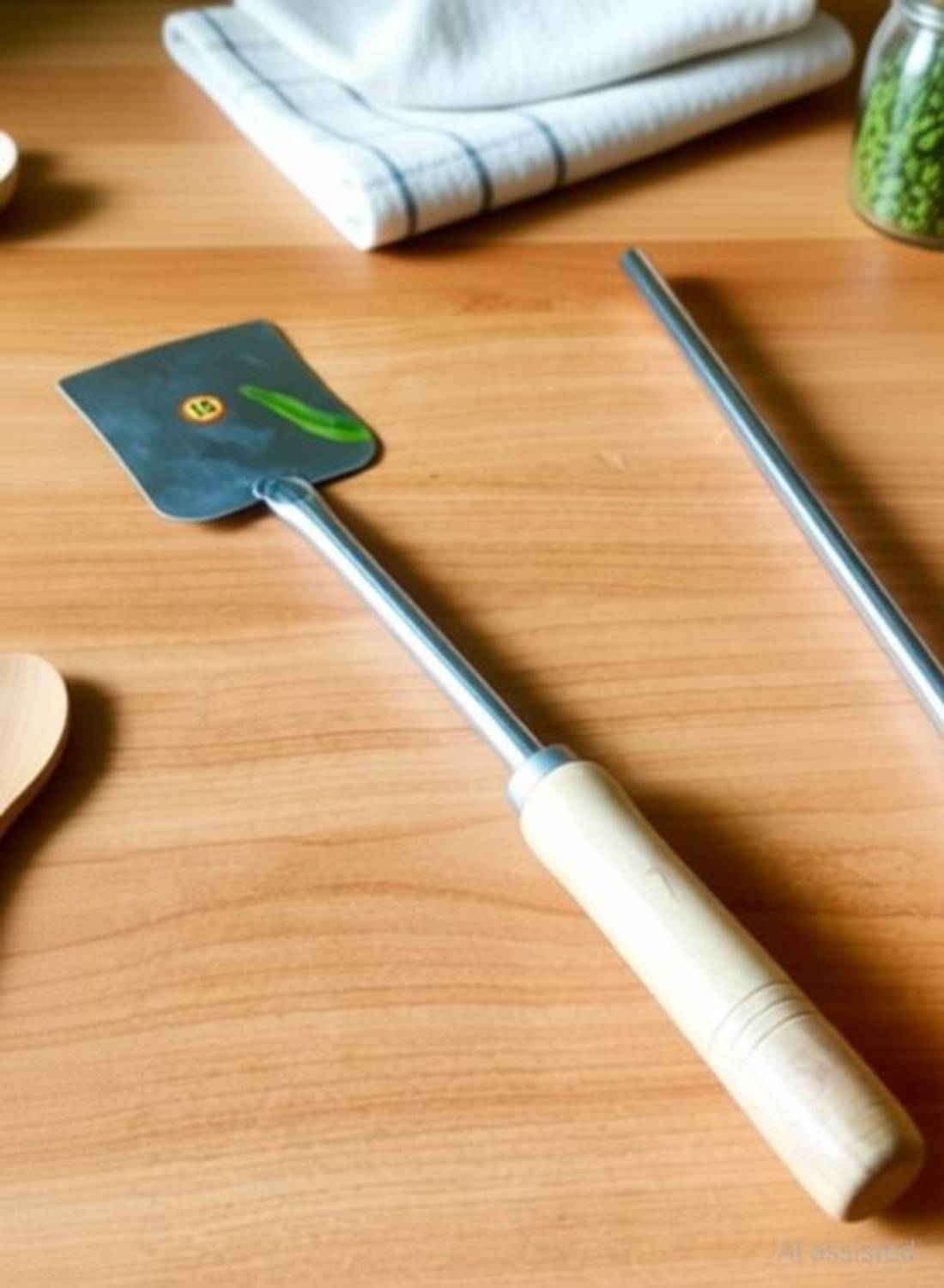 CHAALI Stainless Steel Khurcha/Spatula/Turner with Wooden Handle for Cooking & Baking Mixing Spatula