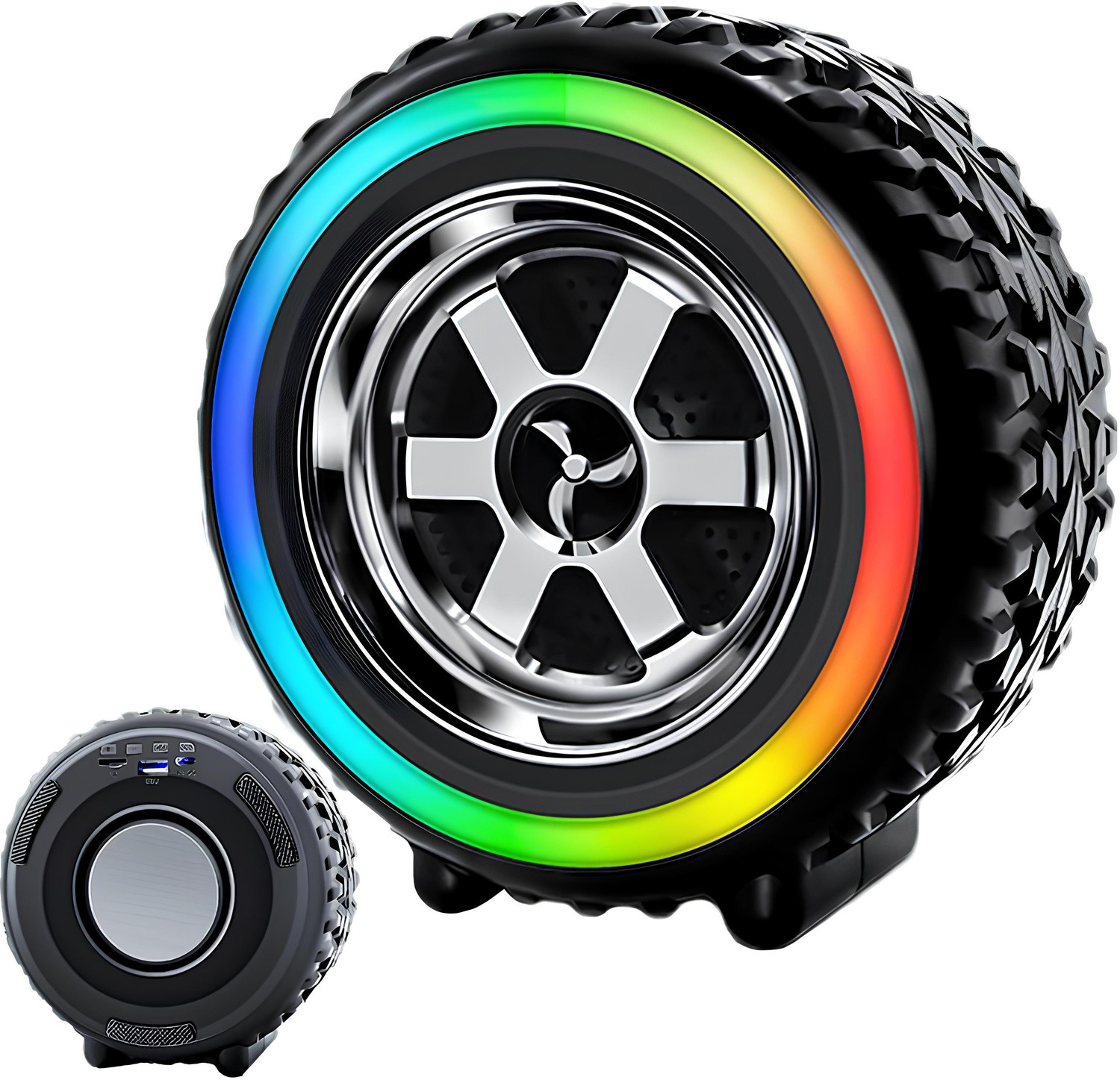 Image of Clairbell A53 Tyre speakerPortable Bluetooth Speaker: Super Bass Sound 48 W Bluetooth Speaker
