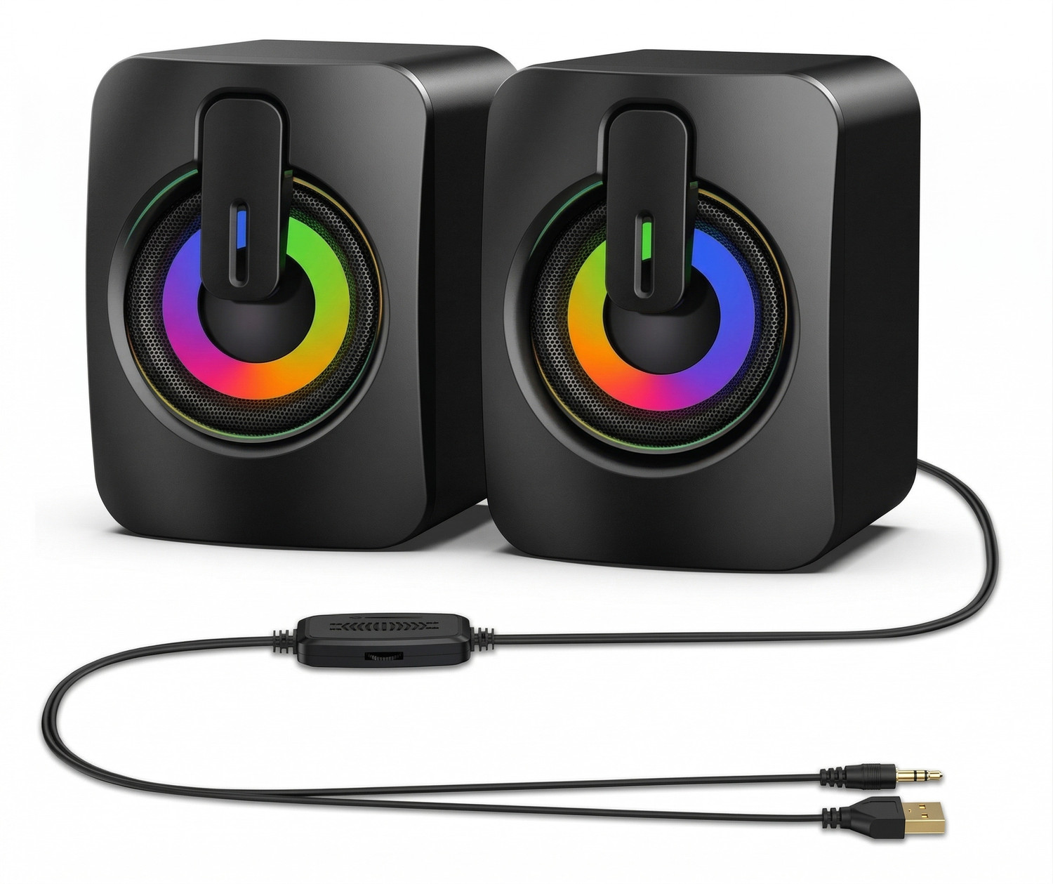 Image of JAXTER RGB LED Computer Speakers with USB Power & Stereo Sound for PC /Laptop 10 W Bluetooth Laptop /Desktop Speaker