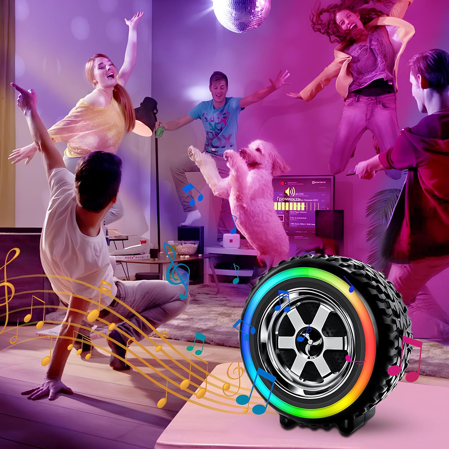 Image of Clairbell A53 Tyre speakerPortable Bluetooth Speaker: Super Bass Sound 48 W Bluetooth Speaker