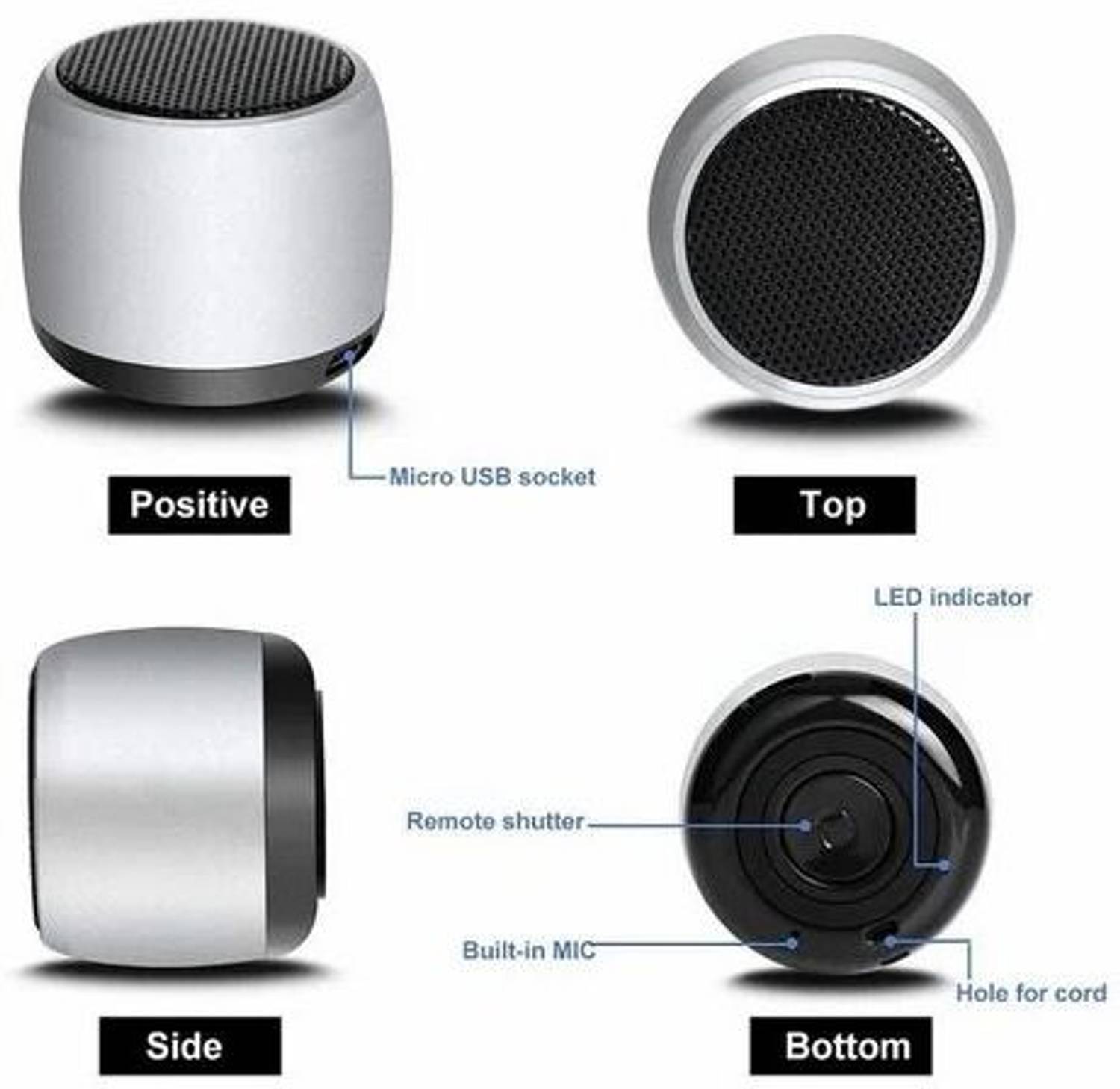 4uonly Coin Speaker Mini Bluetooth & Waterproof with Stero Sound nbv8 56 W Bluetooth Party Speaker
