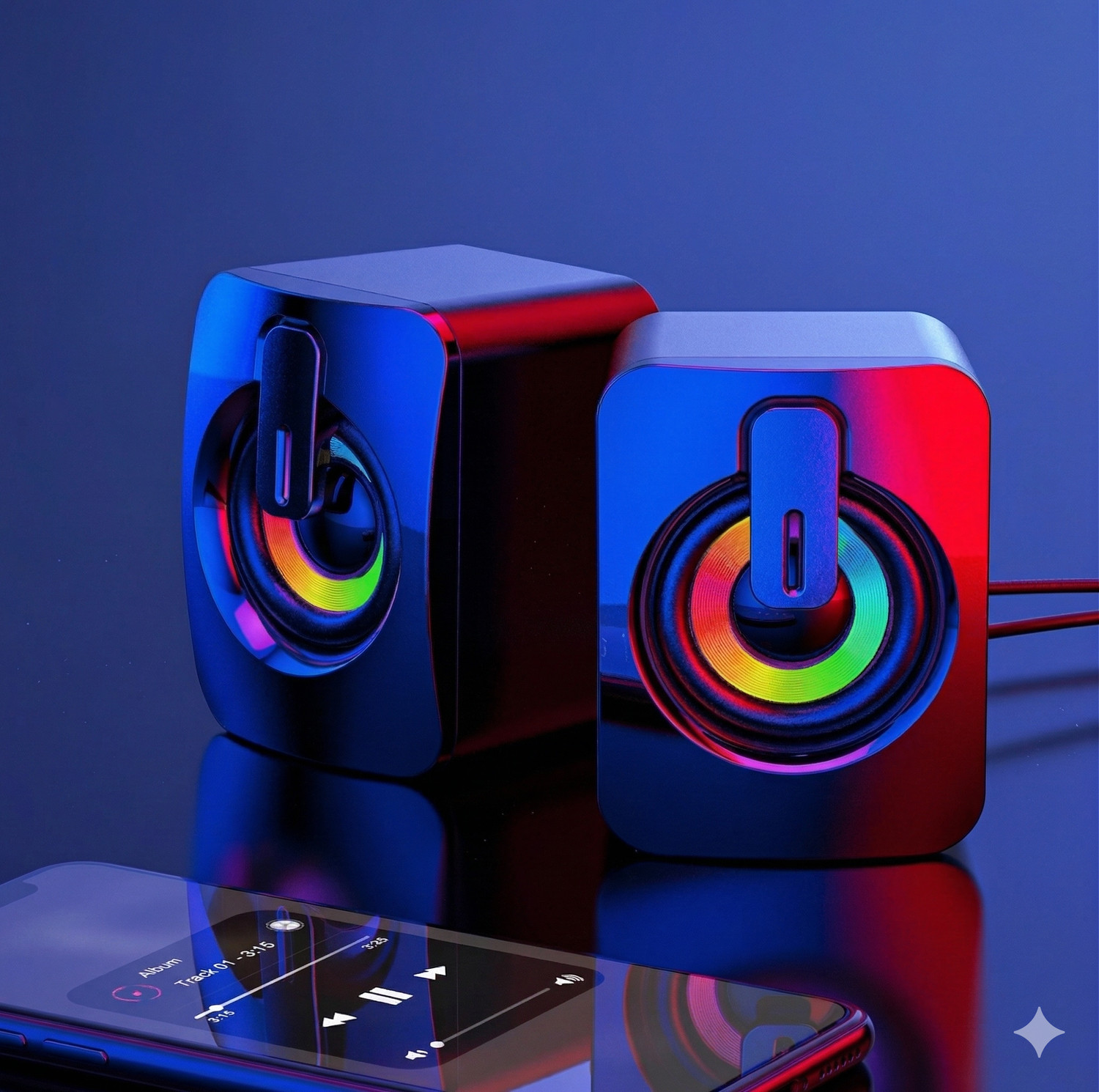 Image of JAXTER RGB LED Computer Speakers with USB Power & Stereo Sound for PC /Laptop 10 W Bluetooth Laptop /Desktop Speaker