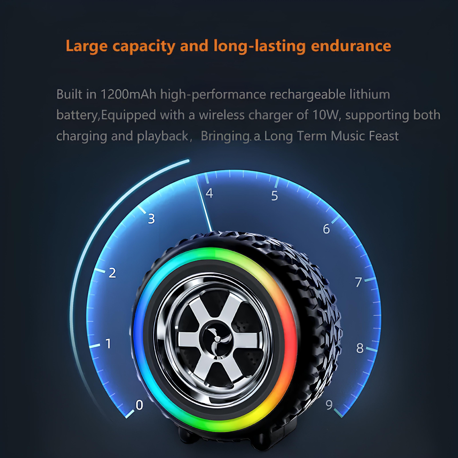 Image of Clairbell A53 Tyre speakerPortable Bluetooth Speaker: Super Bass Sound 48 W Bluetooth Speaker