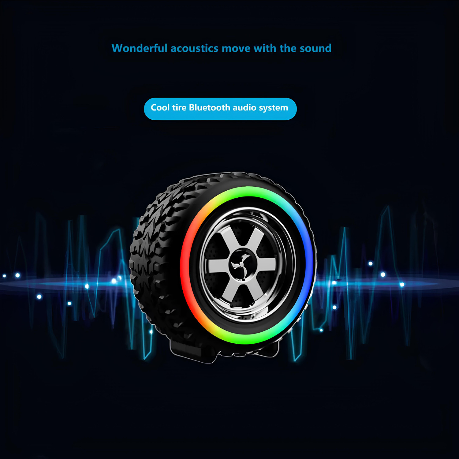 Image of Clairbell A53 Tyre speakerPortable Bluetooth Speaker: Super Bass Sound 48 W Bluetooth Speaker