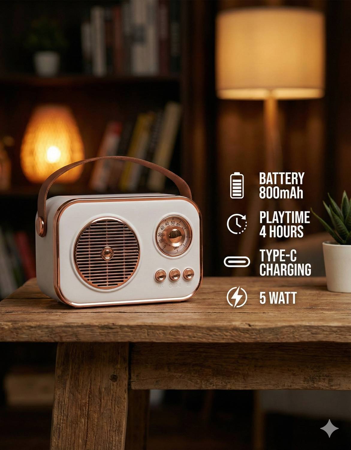 JAXTER Mini Retro Radio Bluetooth Speaker 8W - Image 2
