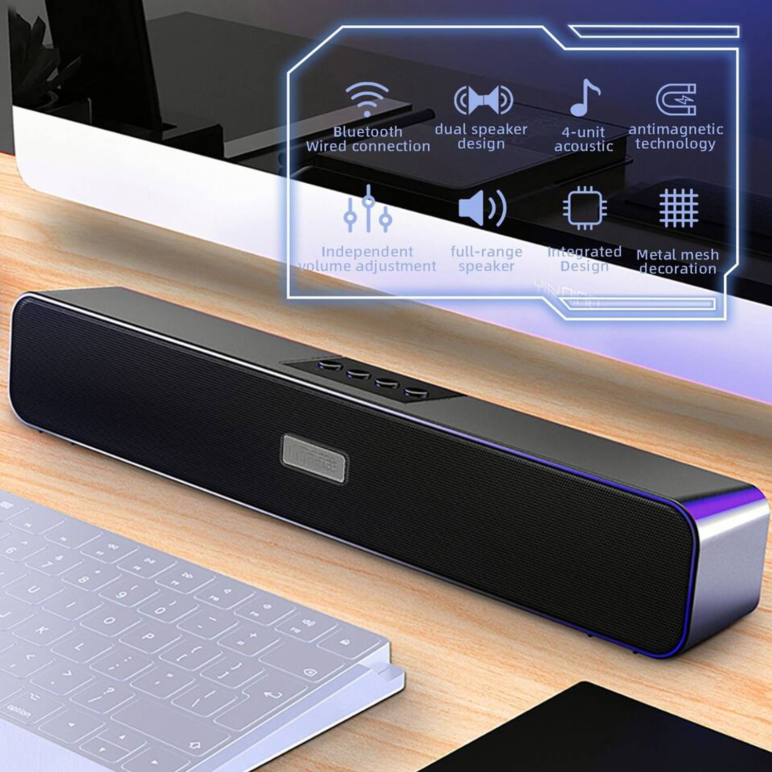 ZSIV Home Party Dj Bass Stereo Hifi Bass Sound 16 W Bluetooth Soundbar